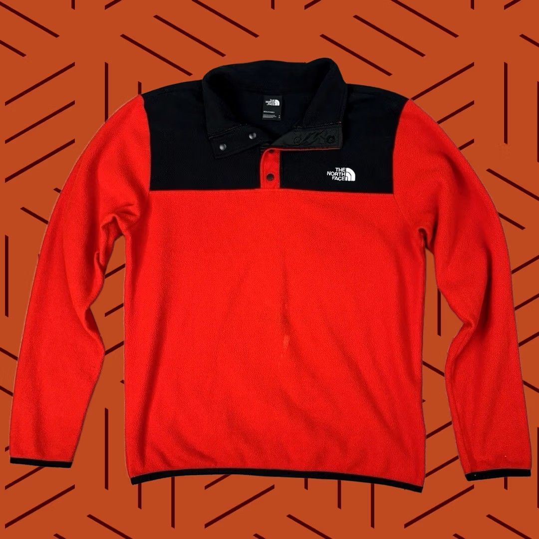 The North Face The North Face TKA Glacier Fleece Jacket Men M Red Snap-Neck Pullover Jacket Size US M / EU 48-50 / 2 - 1 Thumbnail