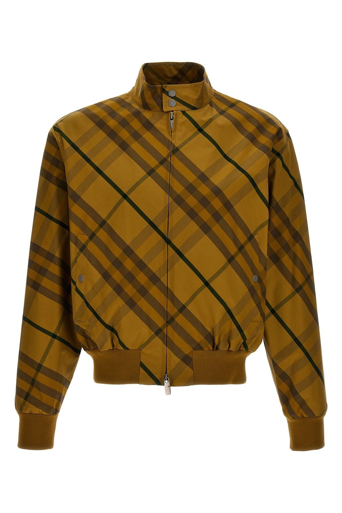 image of Burberry Check Print Jacket in Yellow, Men's (Size Small)