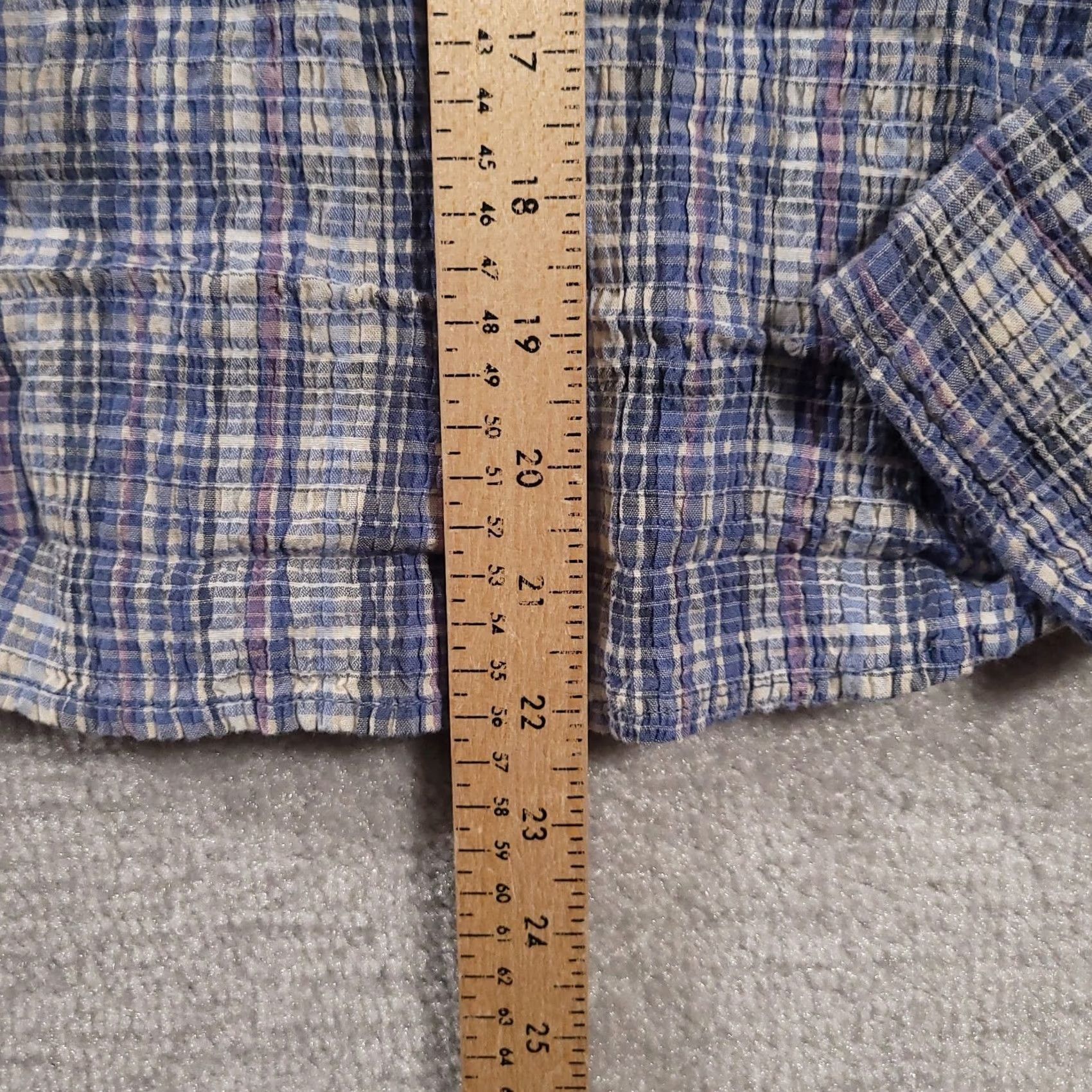 Vintage St. John'S Bay Women Plaid Button Up Long Sleeve Blue Seersucker Shirt - Vintage Casual Size L / US 10 / IT 46 - 6 Thumbnail