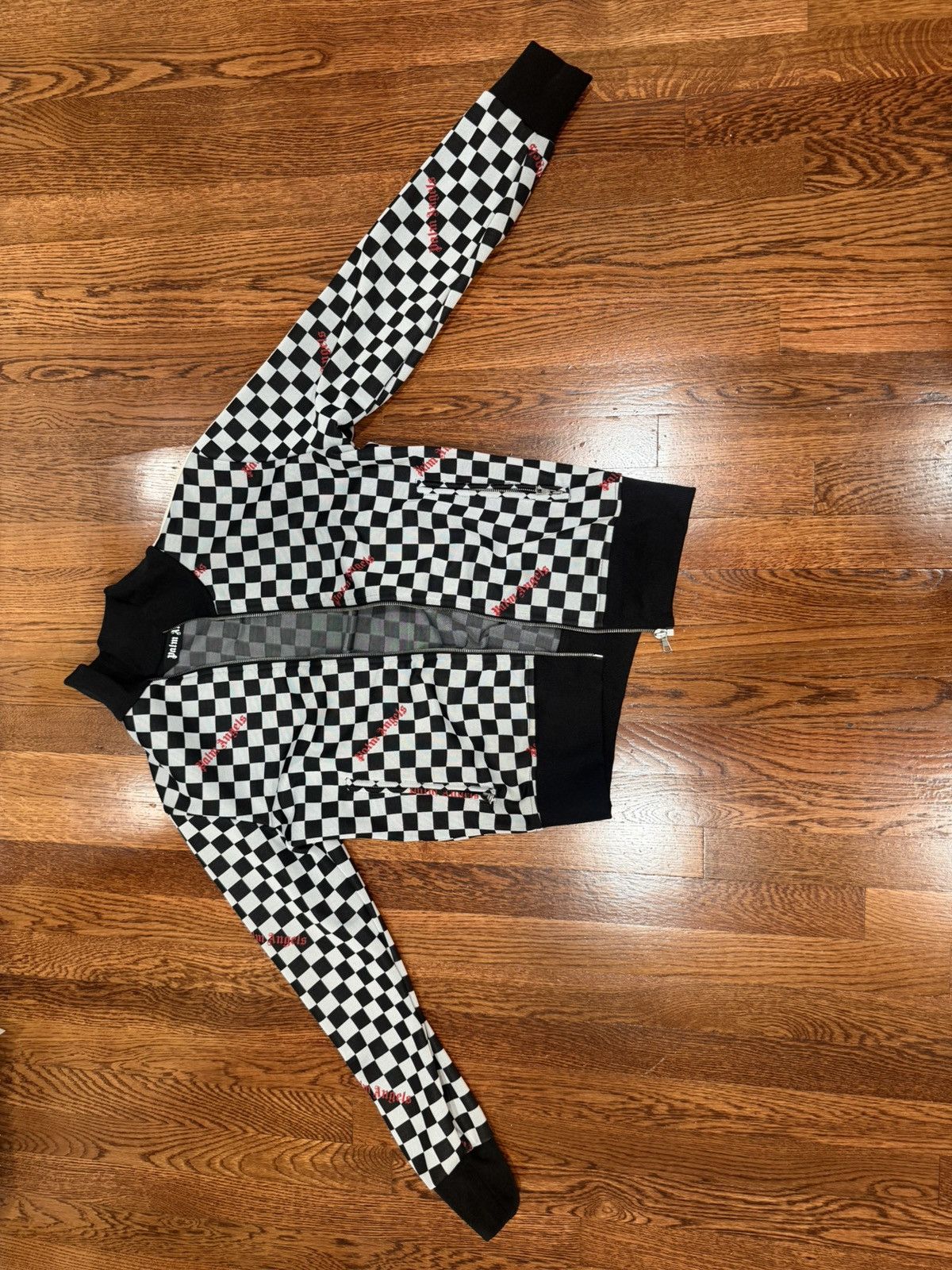 Palm Angels damier-print track jacket