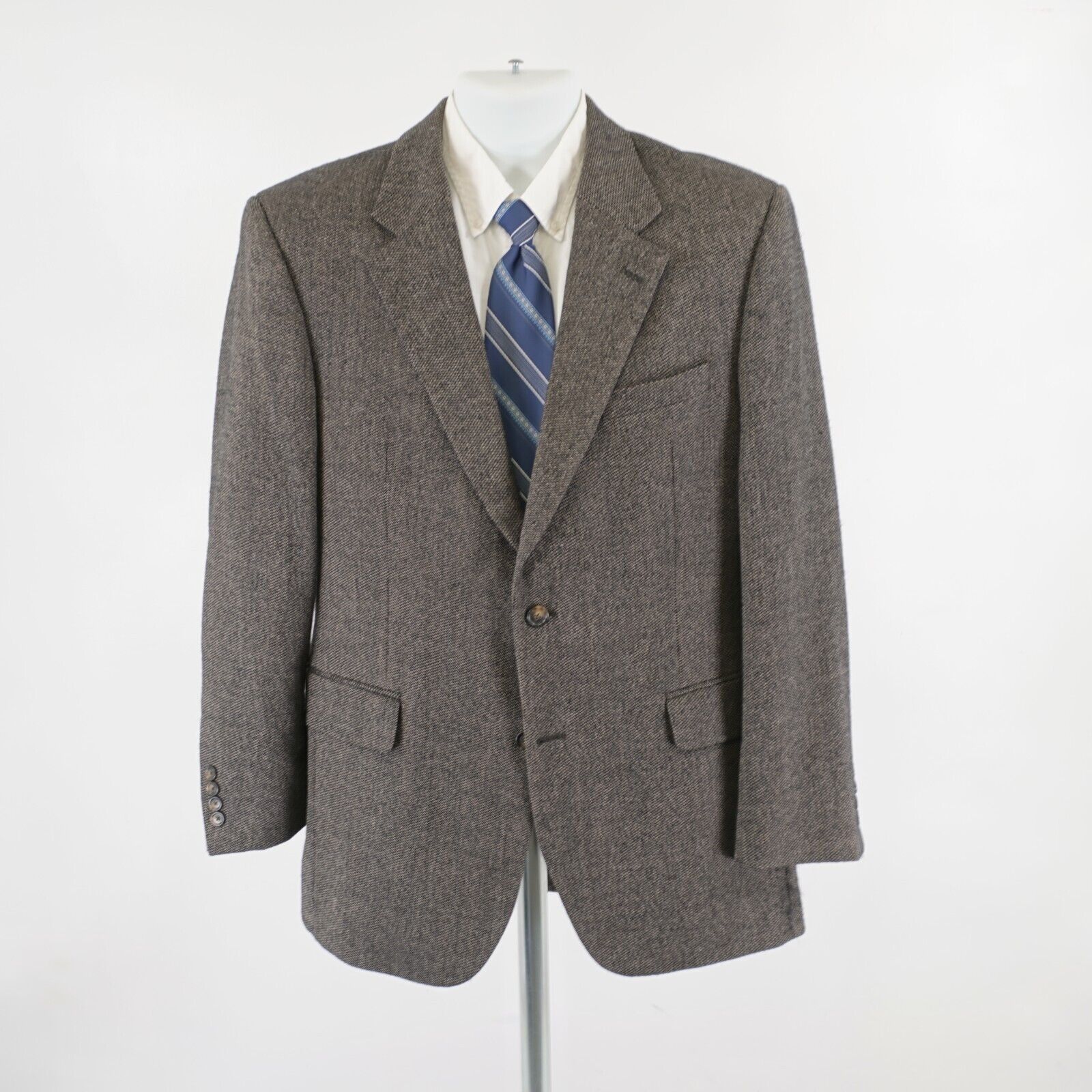 Jos. A. Bank Jos A Bank Tweed Wool Black & Tan Check 2 Button Sport Coat Size 40R - 4 Thumbnail