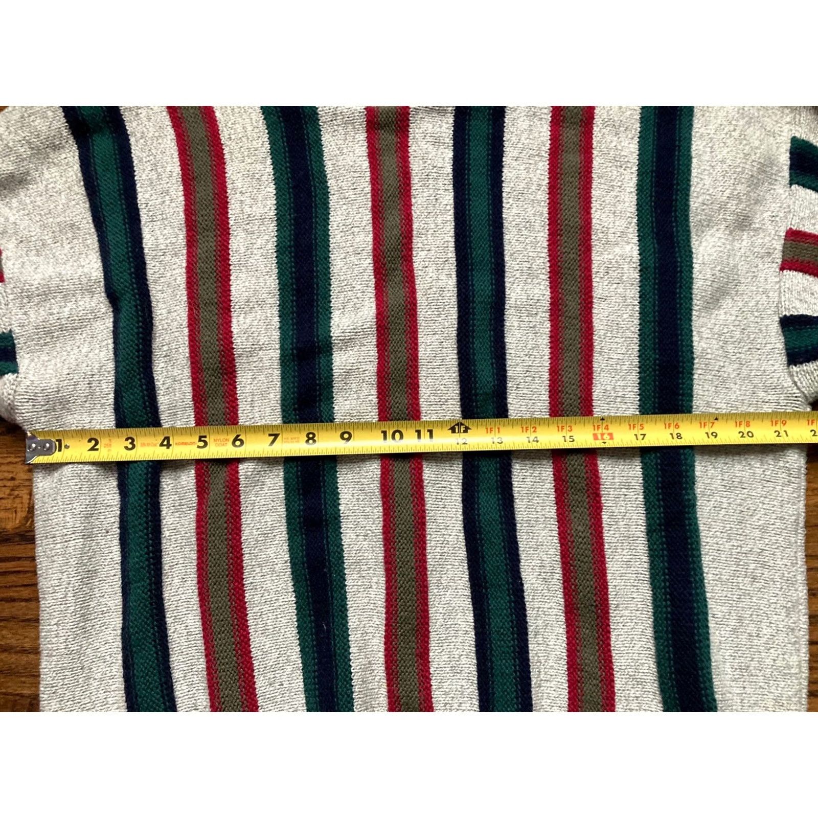 Vintage VINTAGE Liberty Sweater Shirt Men XL Gray 90s Knit Roll Neck Plaited United Statesmade Knit Cotton Stripes Size US XL / EU 56 / 4 - 6 Thumbnail