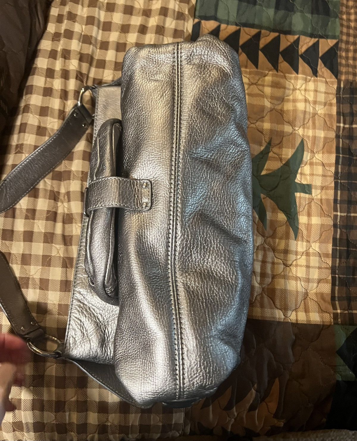 Michael Kors Michael Kors Austin Handbag Hobo Gray Silver Shoulder Bag Size ONE SIZE - 5 Thumbnail