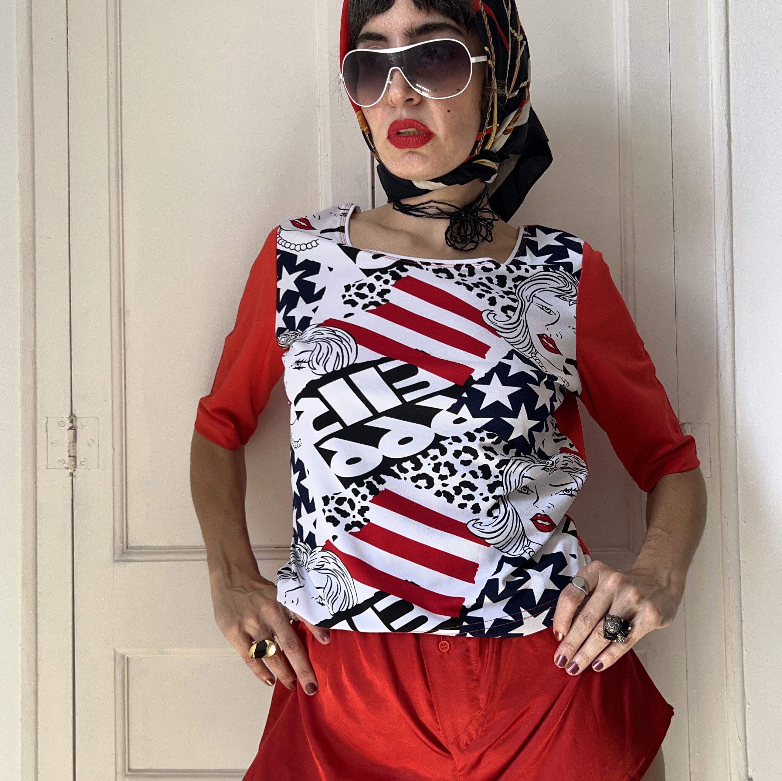 Vintage Vintage Y2K Patriotic Comic Pop Art Shirt Size XL / US 12-14 / IT 48-50 - 7 Thumbnail