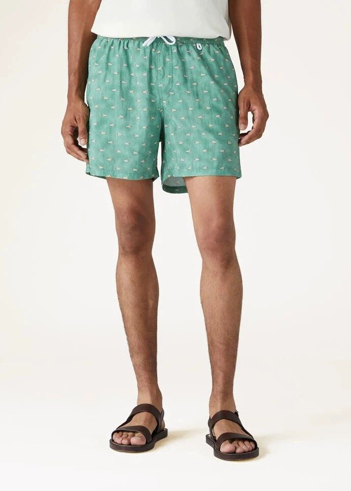 Loro Piana LORO PIANA sizeS Blue and white boat pattern beach shorts Size US 32 / EU 48 - 8 Thumbnail
