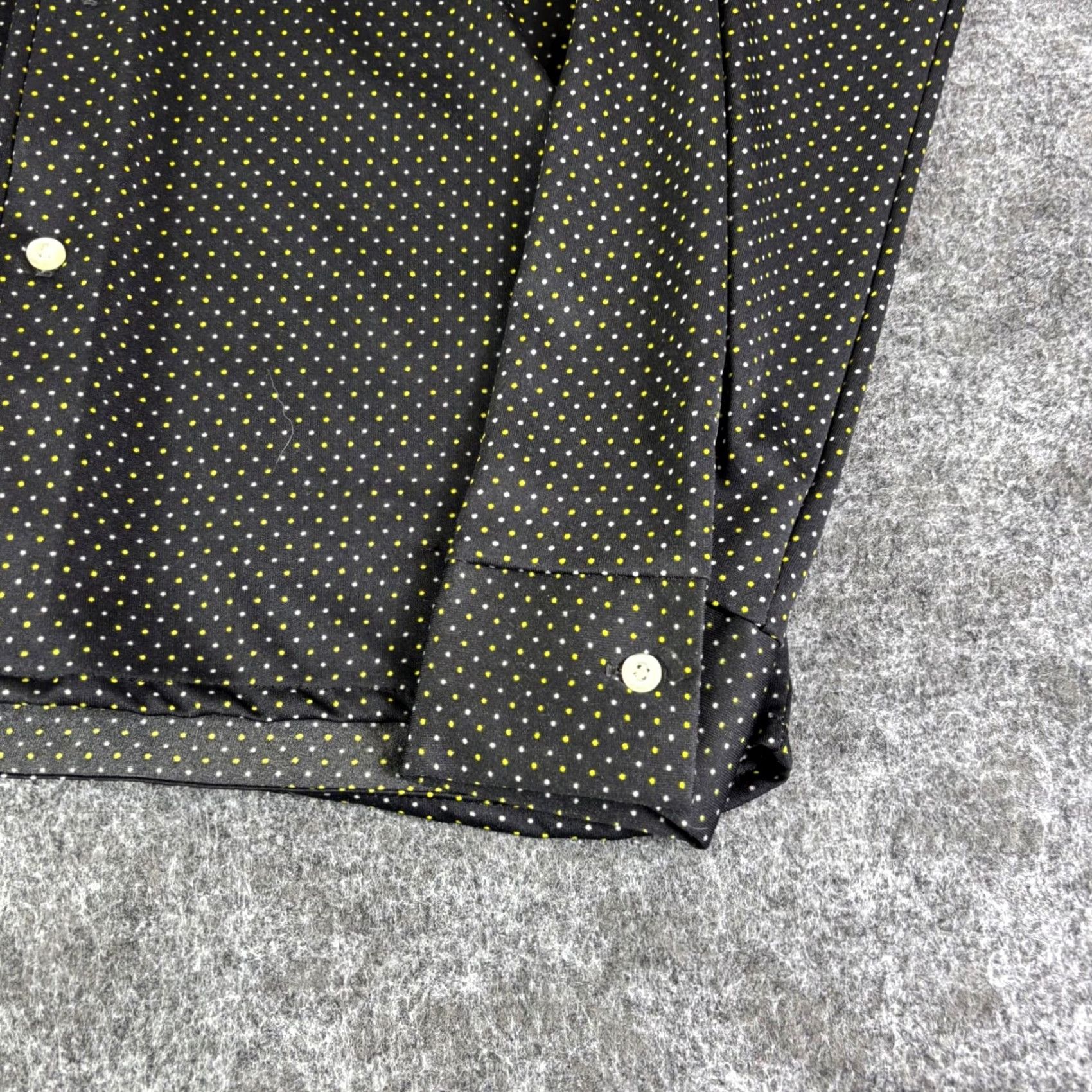 Vintage VINTAGE Chrome Polka Dot Button-Up Shirt Womens L Black 70s 80s UPC: validade Size L / US 10 / IT 46 - 6 Thumbnail