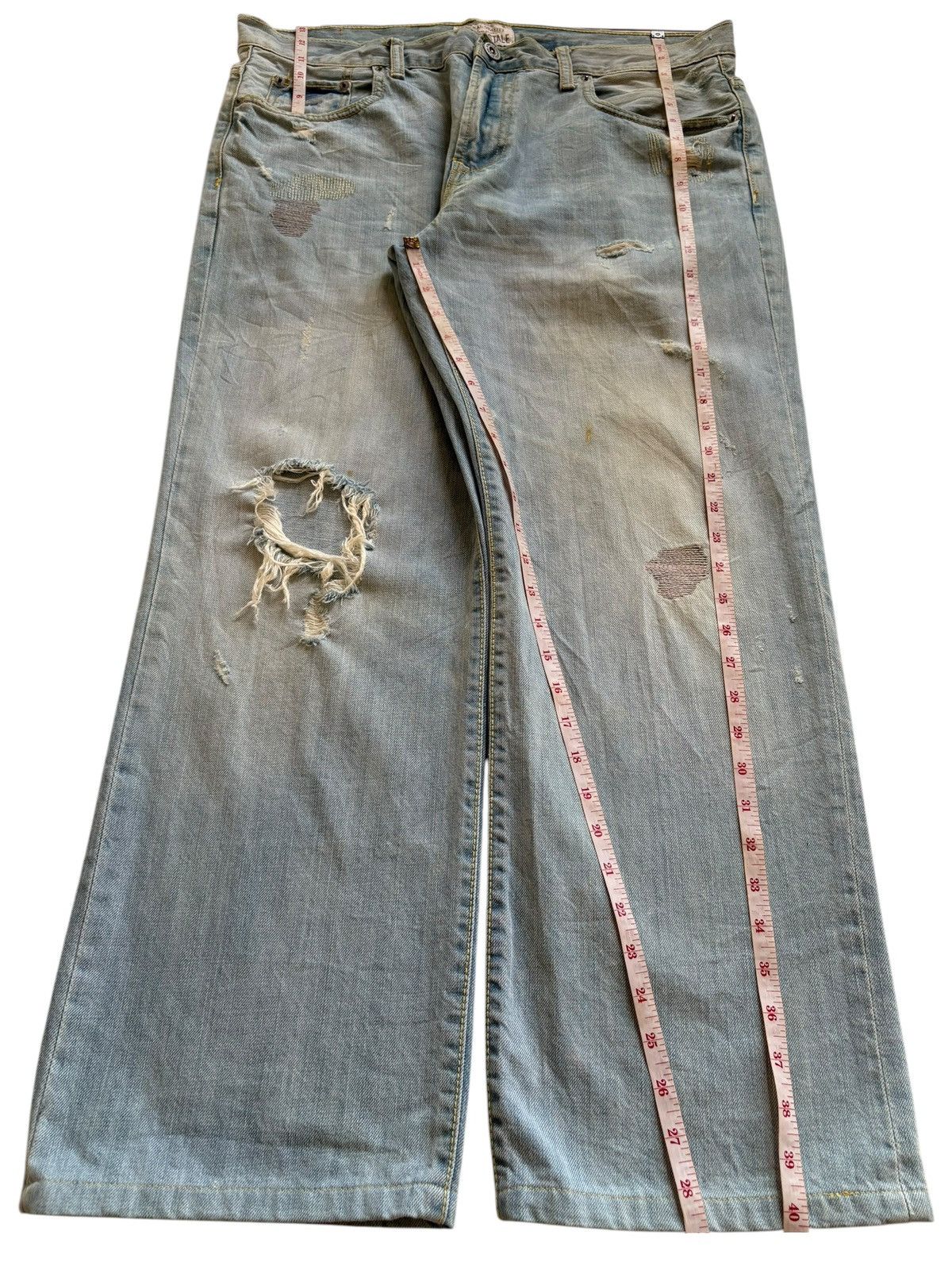 Aeropostale × Japanese Brand Vintage Japanese Brand Sashiko Style Rip Loose Baggy Jeans Size US 38 / EU 54 - 13 Thumbnail