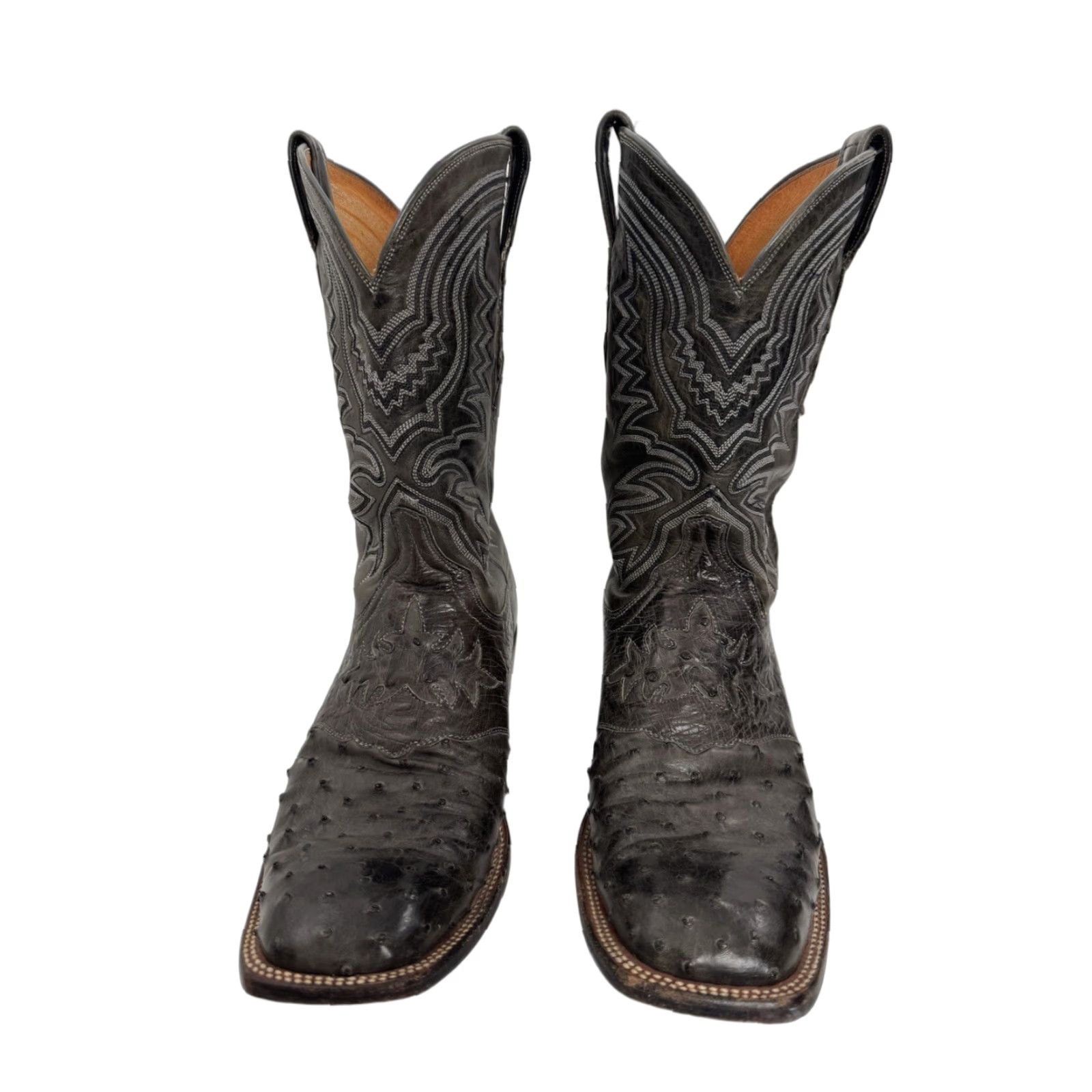 Vintage Lucchese Ostrich Boots Mens 9 Gray Cowboy Western Boot Shoes Size 10 US Shoe 10 Mens Gray Ostrich Western Boots Size US 10 / EU 43 - 1 Thumbnail