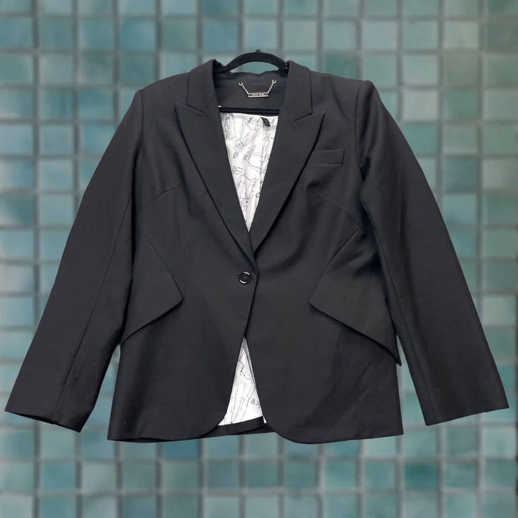 White House Black Market White House Black Market Womens 16 Black Editor Blazer Coat Comfort Lined Size XXL / US 16-18 / IT 52-54 - 1 Thumbnail