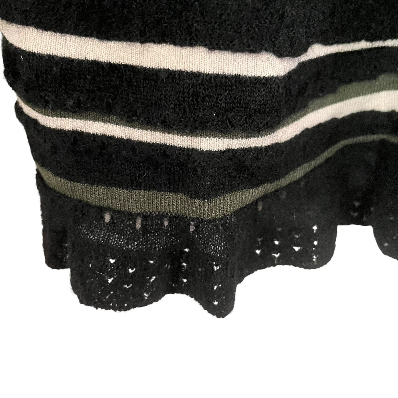 Other Aldo + Martins Black Abstract Stripe Wool Cardigan Sweater Size L / US 10 / IT 46 - 8 Thumbnail