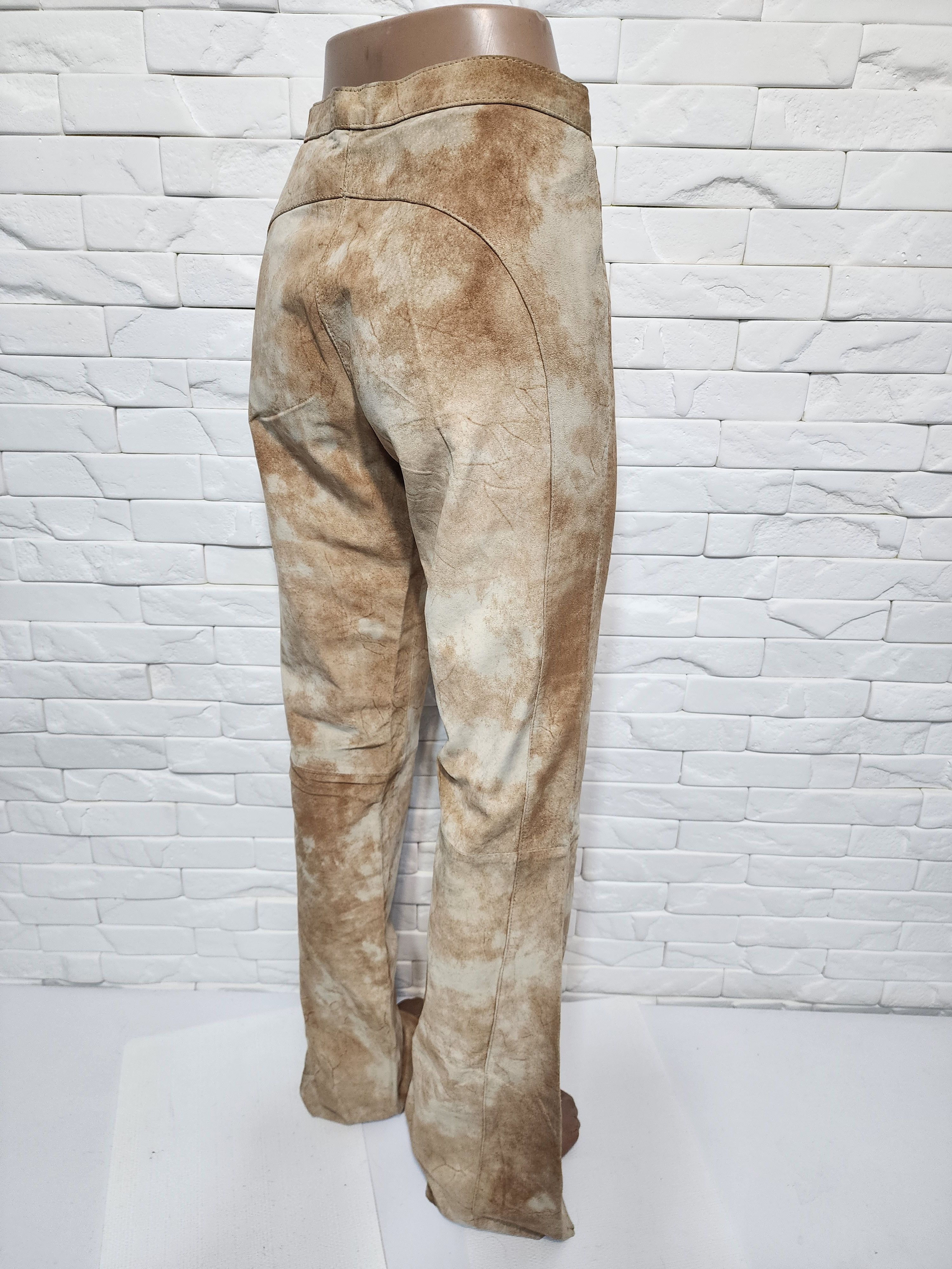 Genuine Leather Brown Suede Leather Pants: Women's Suede Trousers Size 30" / US 8 / IT 44 - 6 Thumbnail
