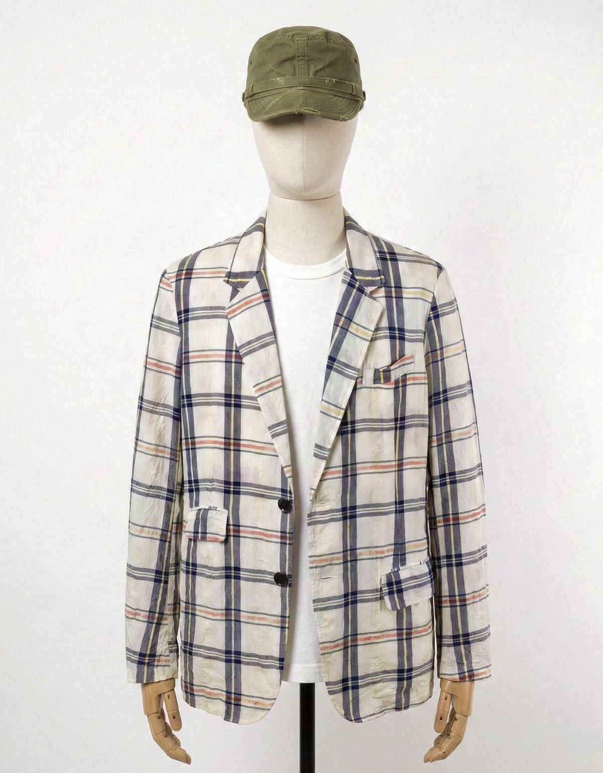 Yohji Yamamoto Vintage Rayon Yohji Yamamoto Ys Blazer Plaid Patchwork Size 50R - 1 Thumbnail