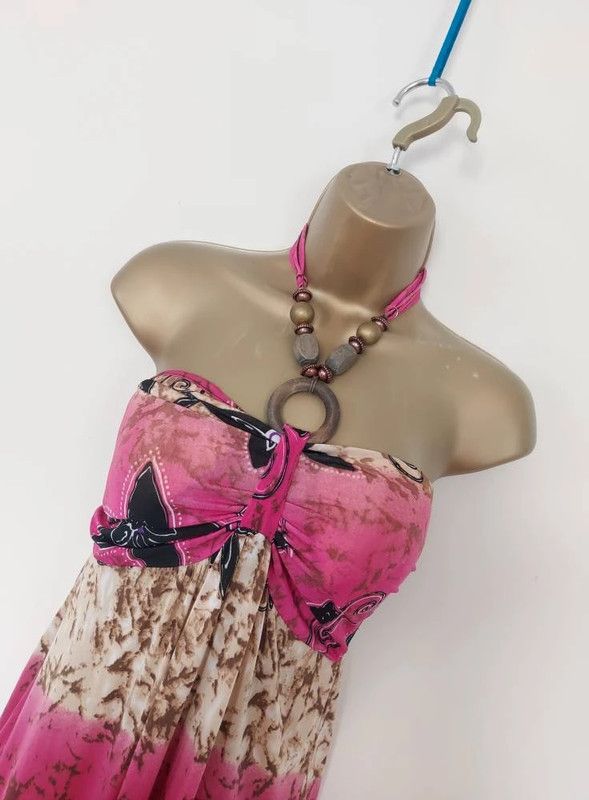 Vintage Halterneck maxi dress Size L / US 10 / IT 46 - 2 Thumbnail