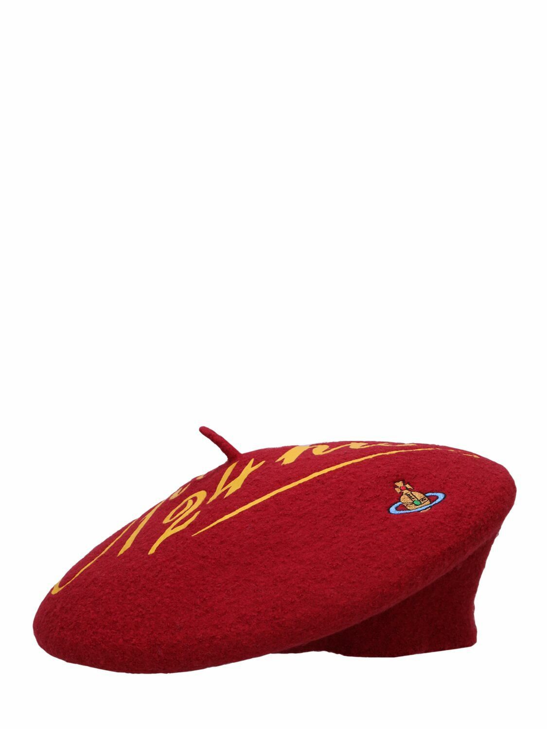 Vivienne Westwood o1f1d3z0226 Size: OS /Open 24 Hours Wool Beret Hat / Cap Red Size ONE SIZE - 1 Thumbnail