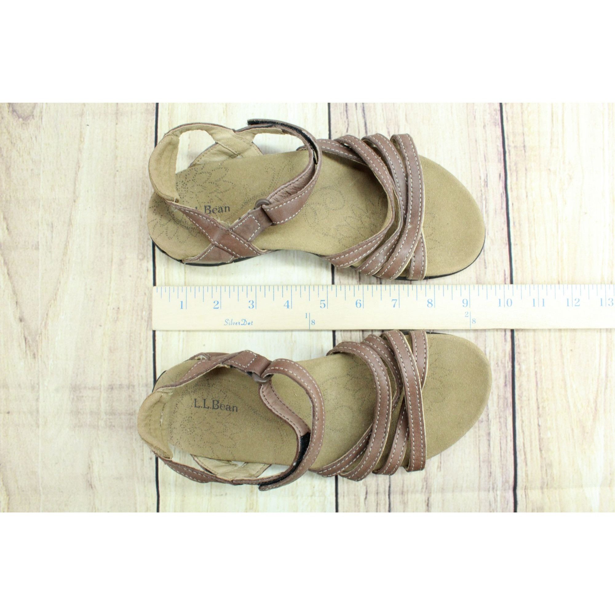 L.L. Bean × Leather LL Bean Brown Leather Outdoor Sandals Womens 6M Strappy Size US 6 / IT 36 - 7 Thumbnail
