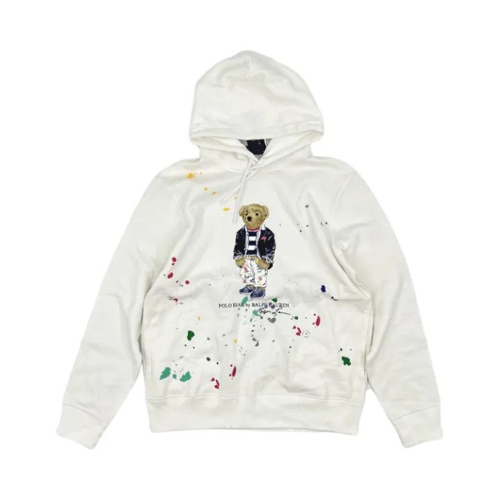 Polo Ralph Lauren Polo Ralph Lauren White Bear Print Hooded Sweatshirt Size US M / EU 48-50 / 2 - 1 Thumbnail