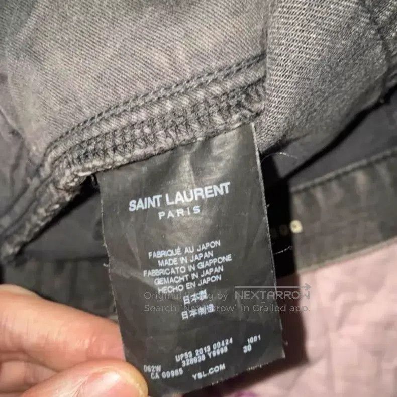 Saint Laurent Paris Saint Laurent Paris Classic Frayed Cat Whisker Washed Deni Size US 30 / EU 46 - 5 Thumbnail