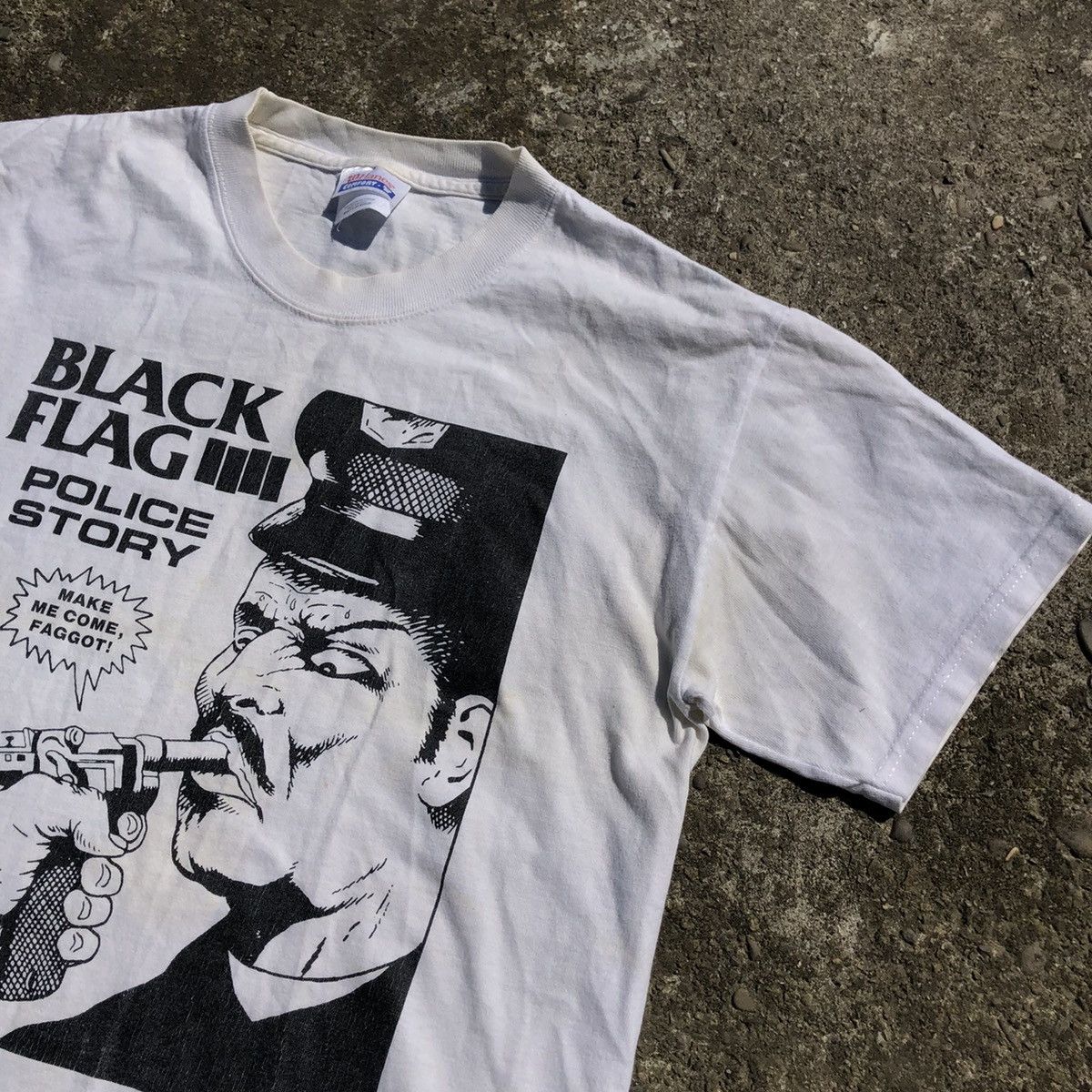 Vintage Vintage Black Flag Police Story T-Shirt Size US S / EU 44-46 / 1 - 3 Thumbnail