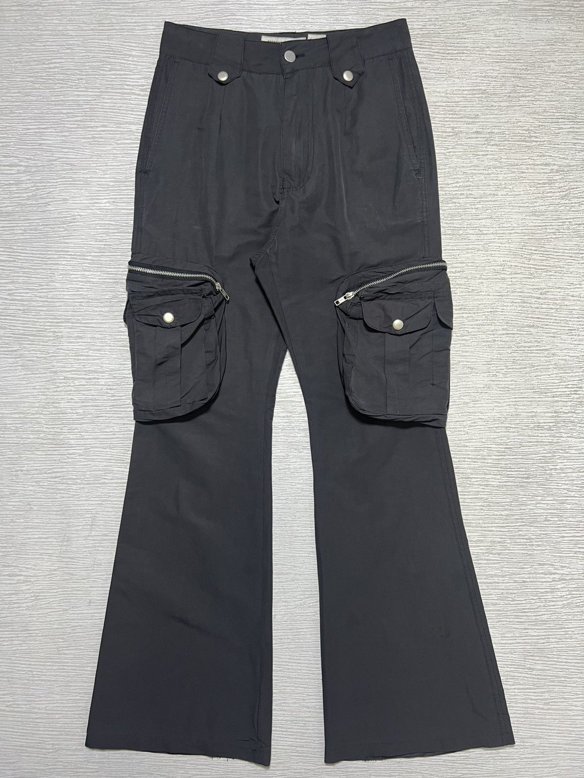 FFFPostalService - Charcoal Flared Cargo Pants V.1