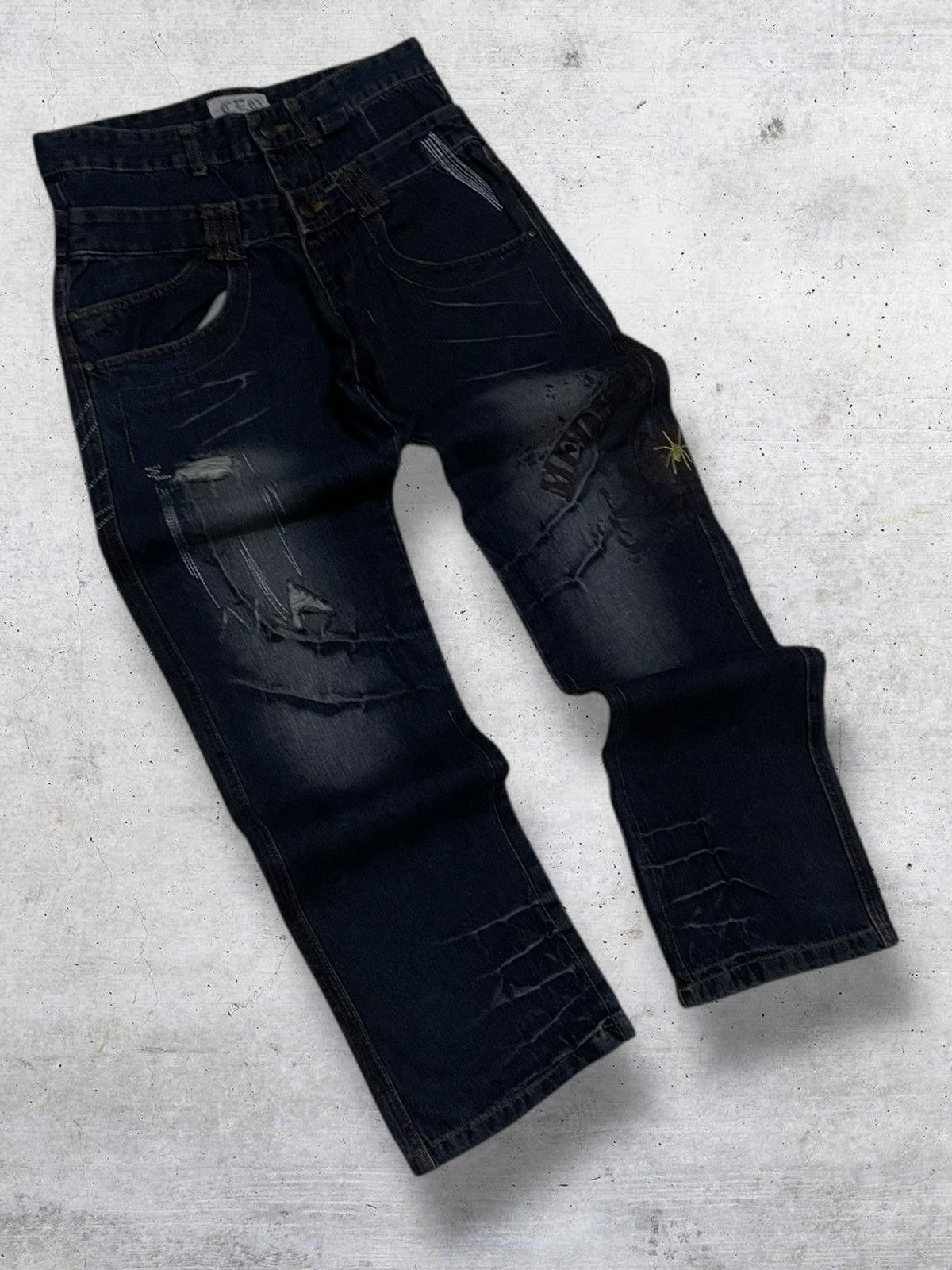 Hysteric Glamour VINTAGE MAD PUNK CRAFTED JAPAN DESIGNER SPIDER DOUBLE WAIST Size US 30 / EU 46 - 2 Thumbnail