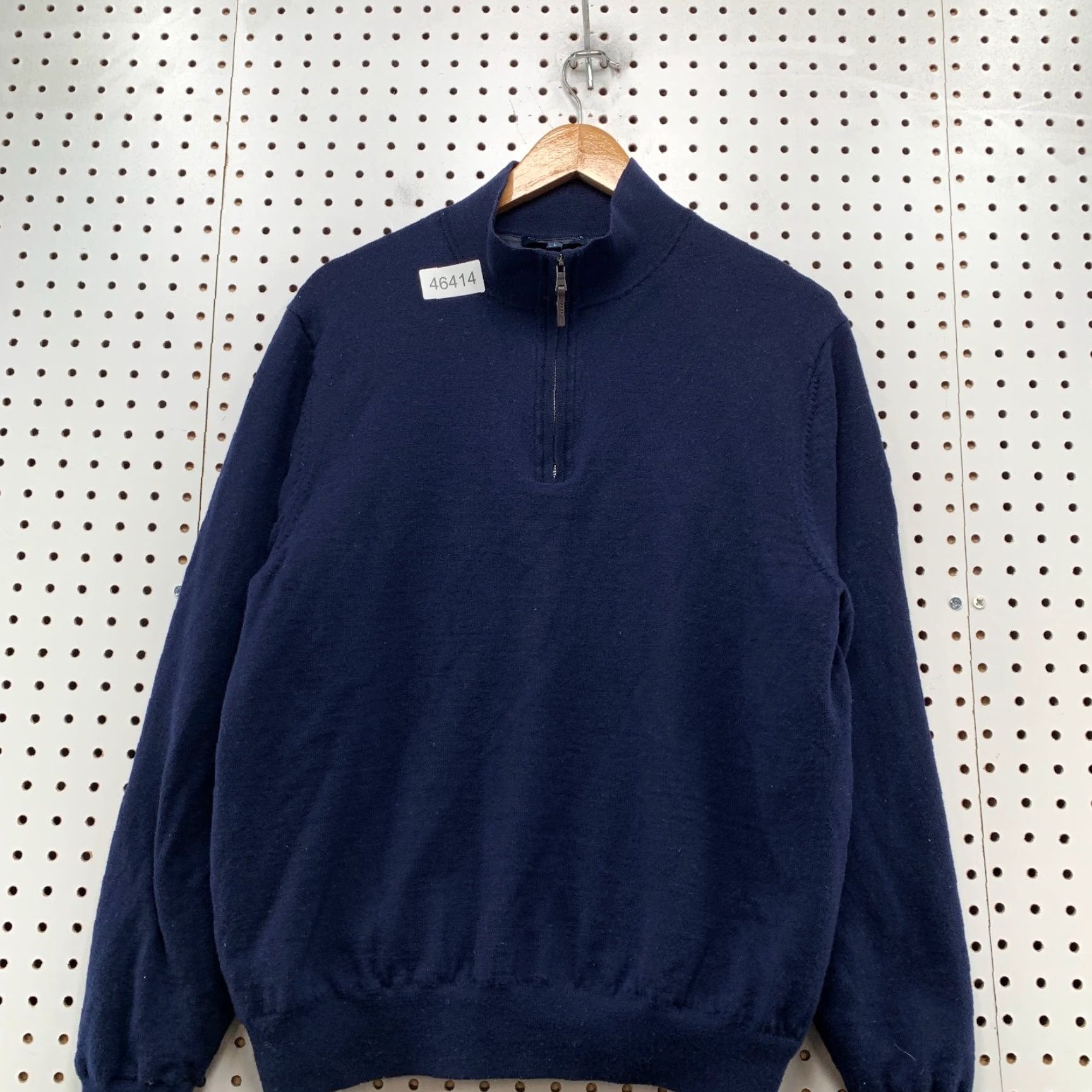 Vintage Fairway & Greene Sweater Mens Large Blue 100% Merino Wool Knit Mock Neck Pullover Winter Casual Golf MENS Size US L / EU 52-54 / 3 - 5 Thumbnail