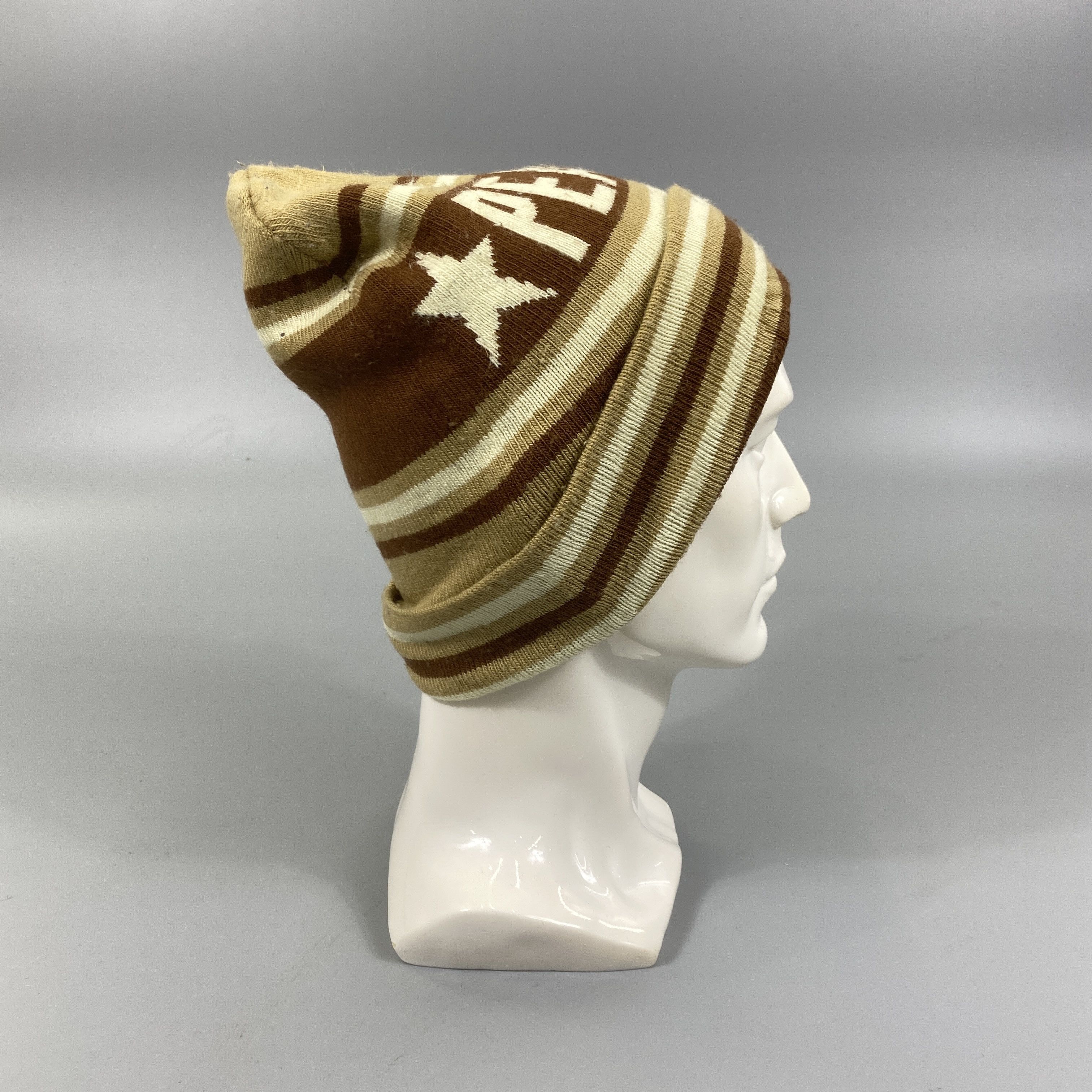 Japanese Brand Peace Stripped Beanie -BN705 Size ONE SIZE - 3 Thumbnail
