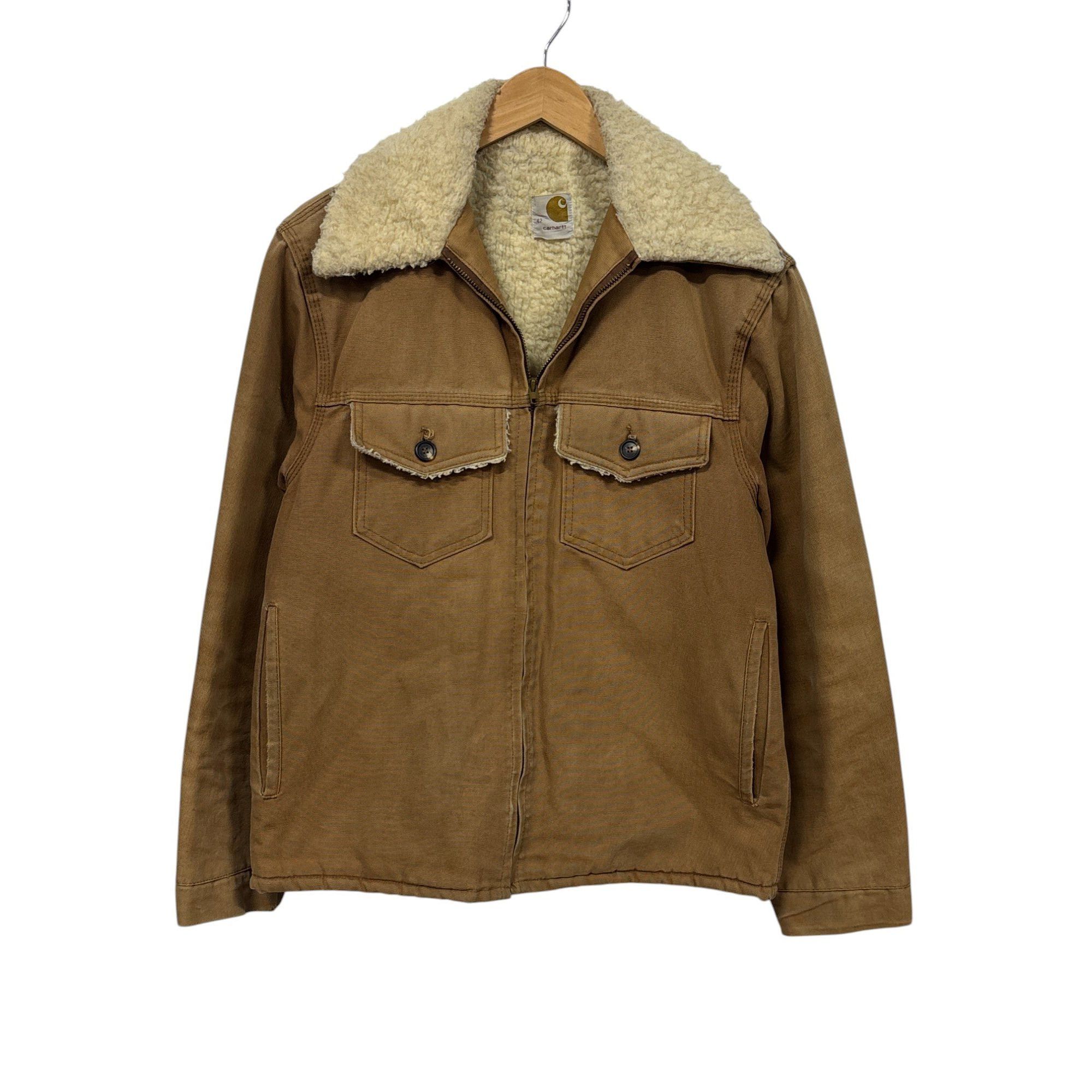 Carhartt Vintage 70's Carhartt Sherpa Pile Lined Duck Jacket Size 42 Size US M / EU 48-50 / 2 - 1 Thumbnail