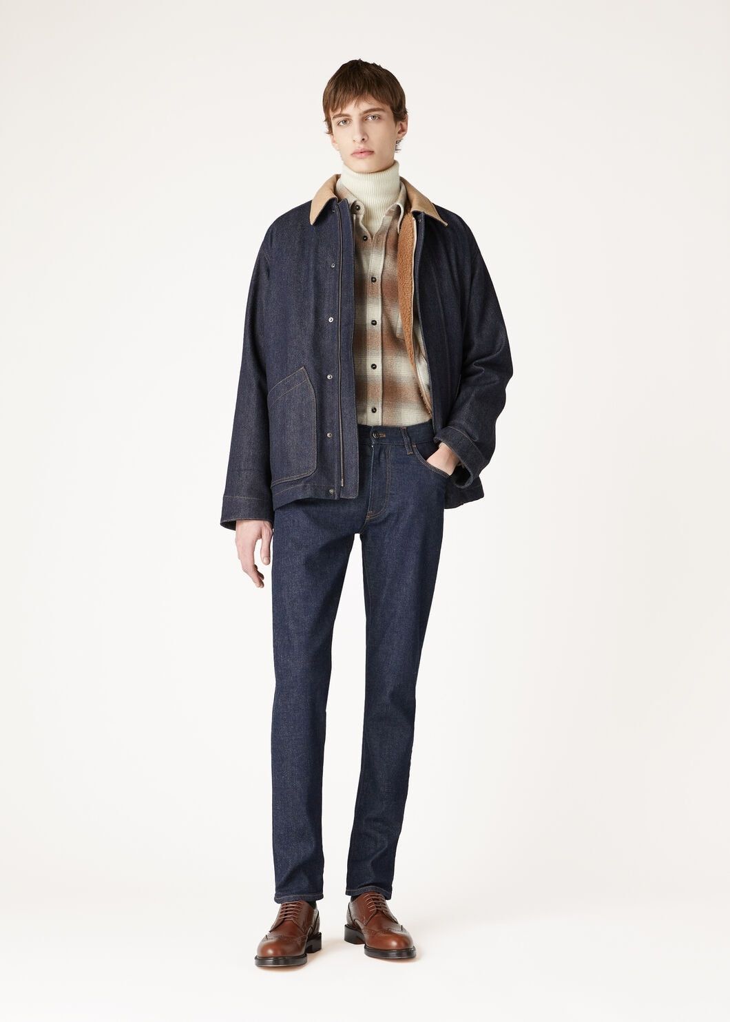 Loro Piana o1w1db10725 FAO7201 Jack Shirt in Brown/White Size US L / EU 52-54 / 3 - 2 Thumbnail