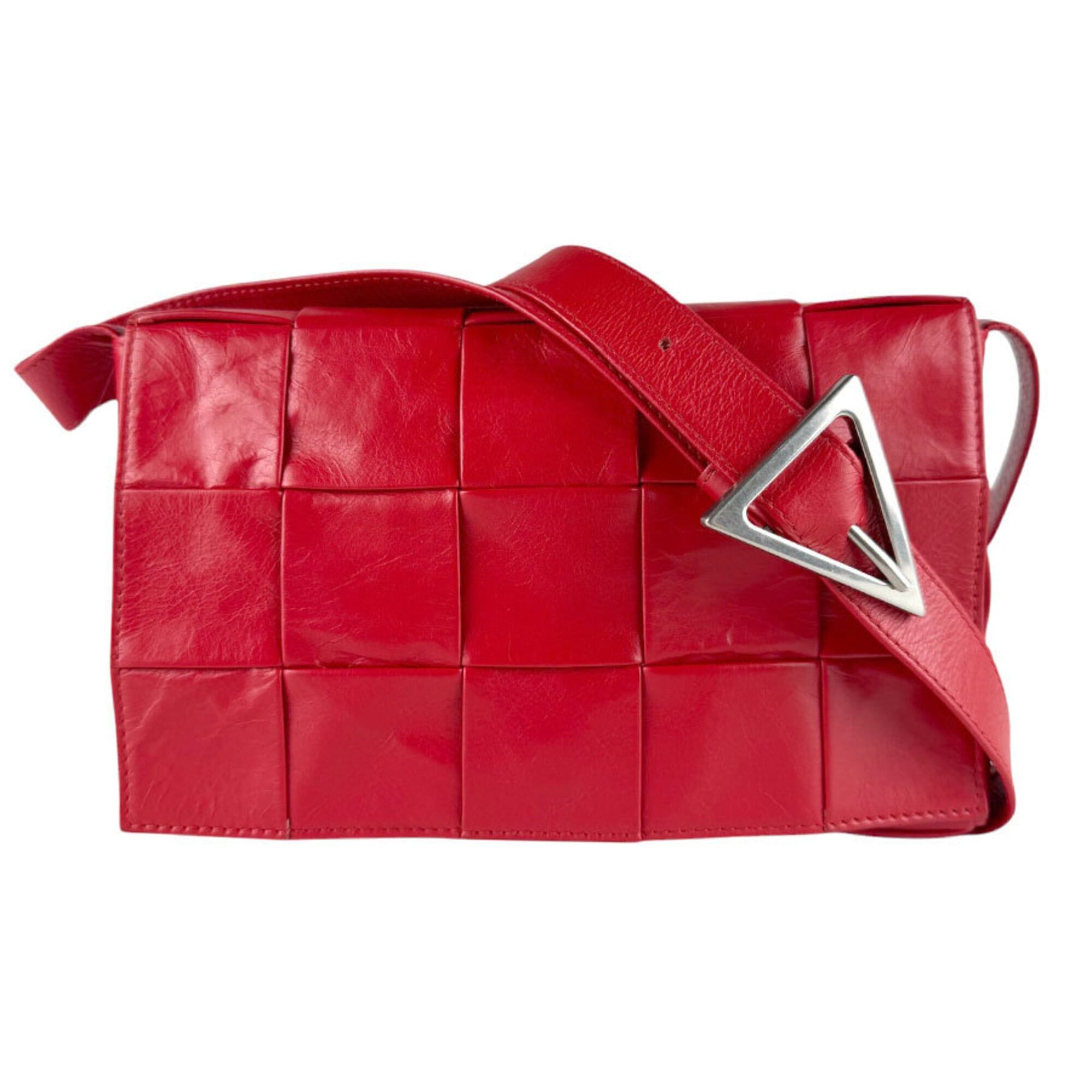 Bottega Veneta Bottega Veneta Cassette Leather Shoulder Bag, Red, Women's, Z9316 Size ONE SIZE - 1 Thumbnail