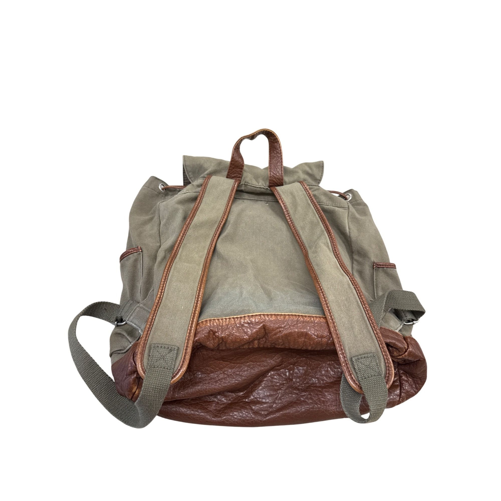 Vintage Cape Juby Womens Green Denim & Faux Leather Backpack 14x16 S Size ONE SIZE - 7 Thumbnail
