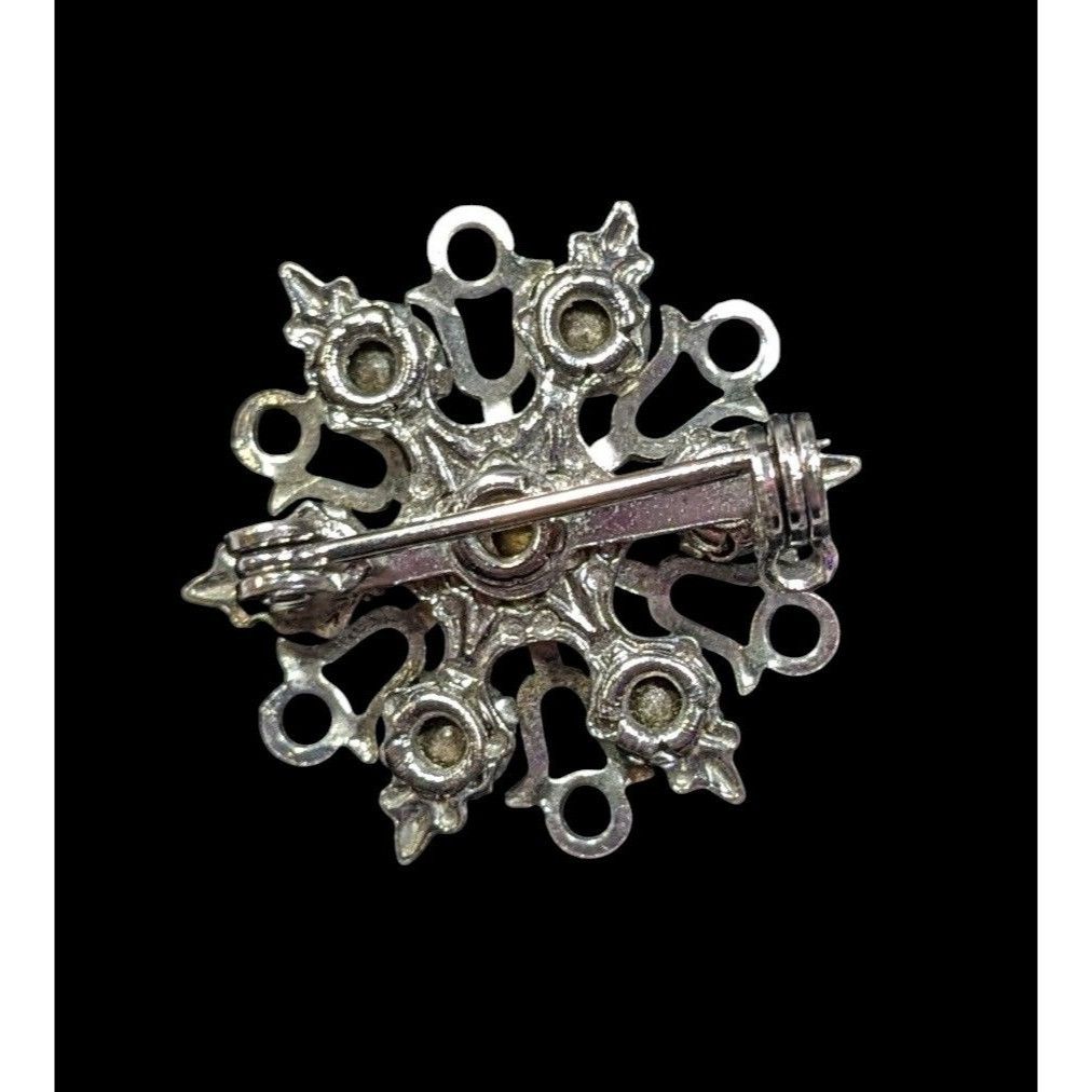 Other Vintage Glam Rhinestone Snowflake Silver Tone Brooch Size ONE SIZE - 2 Thumbnail