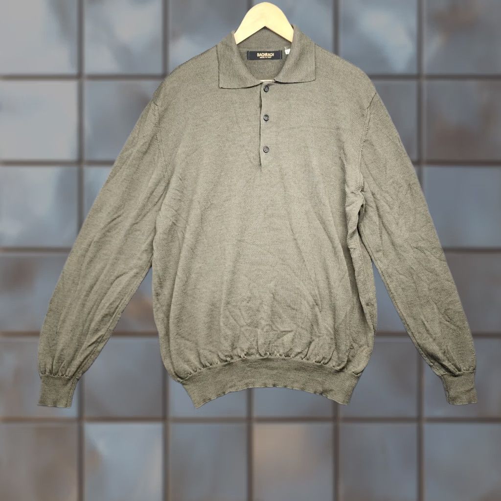 Vintage VINTAGE Bachrach Shirt Mens Large Green Merino Wool Polo Henley Italy Size US L / EU 52-54 / 3 - 1 Thumbnail