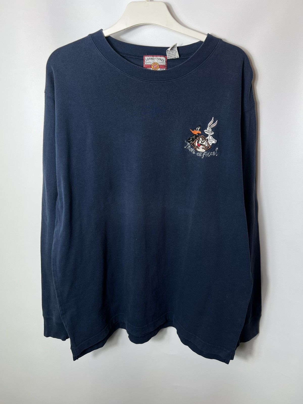 Vintage Vintage Looney Tunes 90s Bugs Bunny Daffy Duck long sleeve Size US L / EU 52-54 / 3 - 1 Thumbnail
