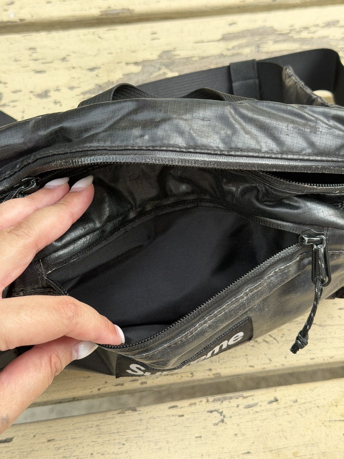 Supreme Supreme Black Cordura Waist Crossbody Bag Size ONE SIZE - 14 Thumbnail
