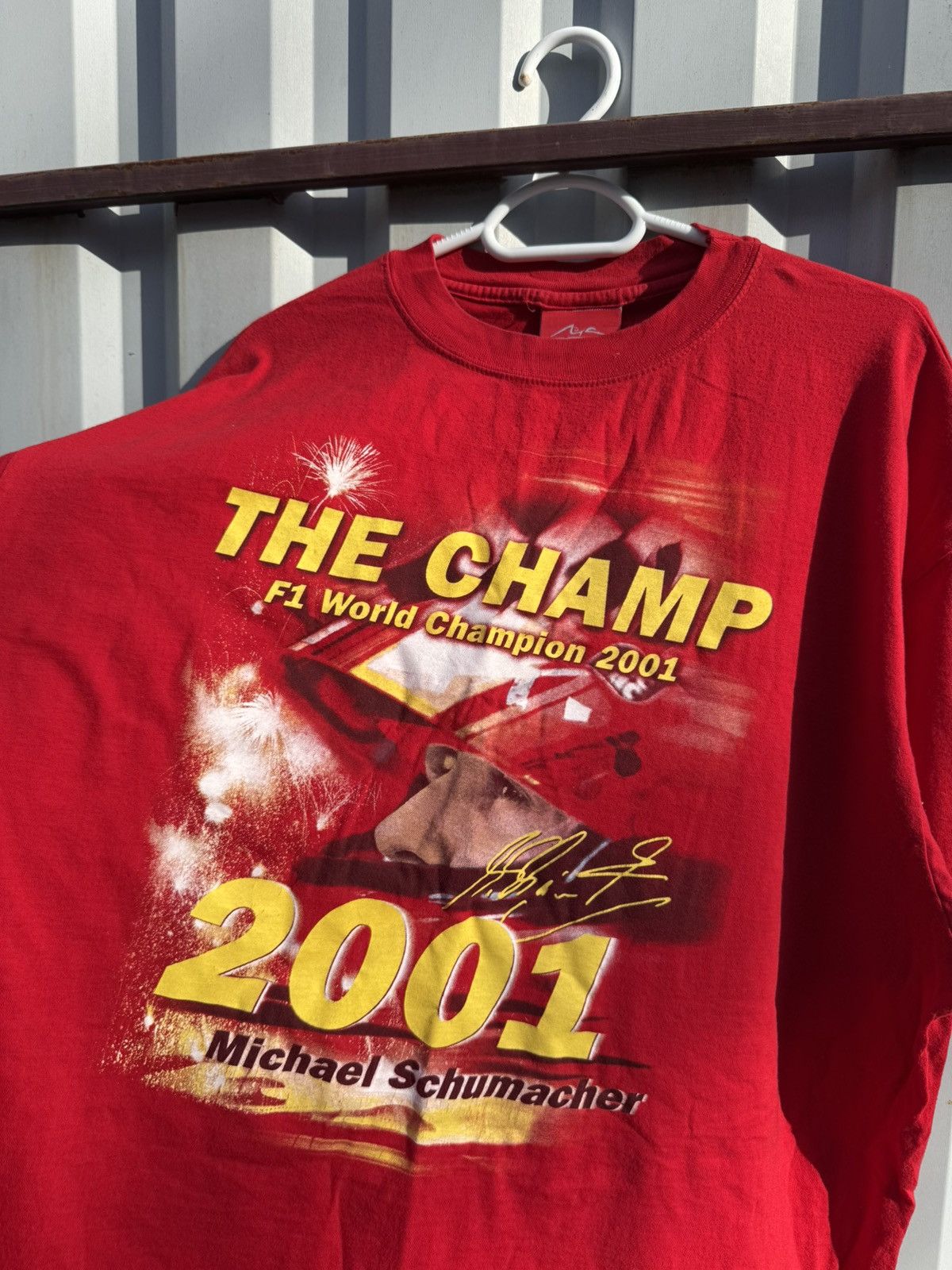 Formula 1 × NASCAR × Vintage 🏓 Rare🏓 Michael Schumaher 2001 Champion T-Shirt Size US XL / EU 56 / 4 - 4 Thumbnail