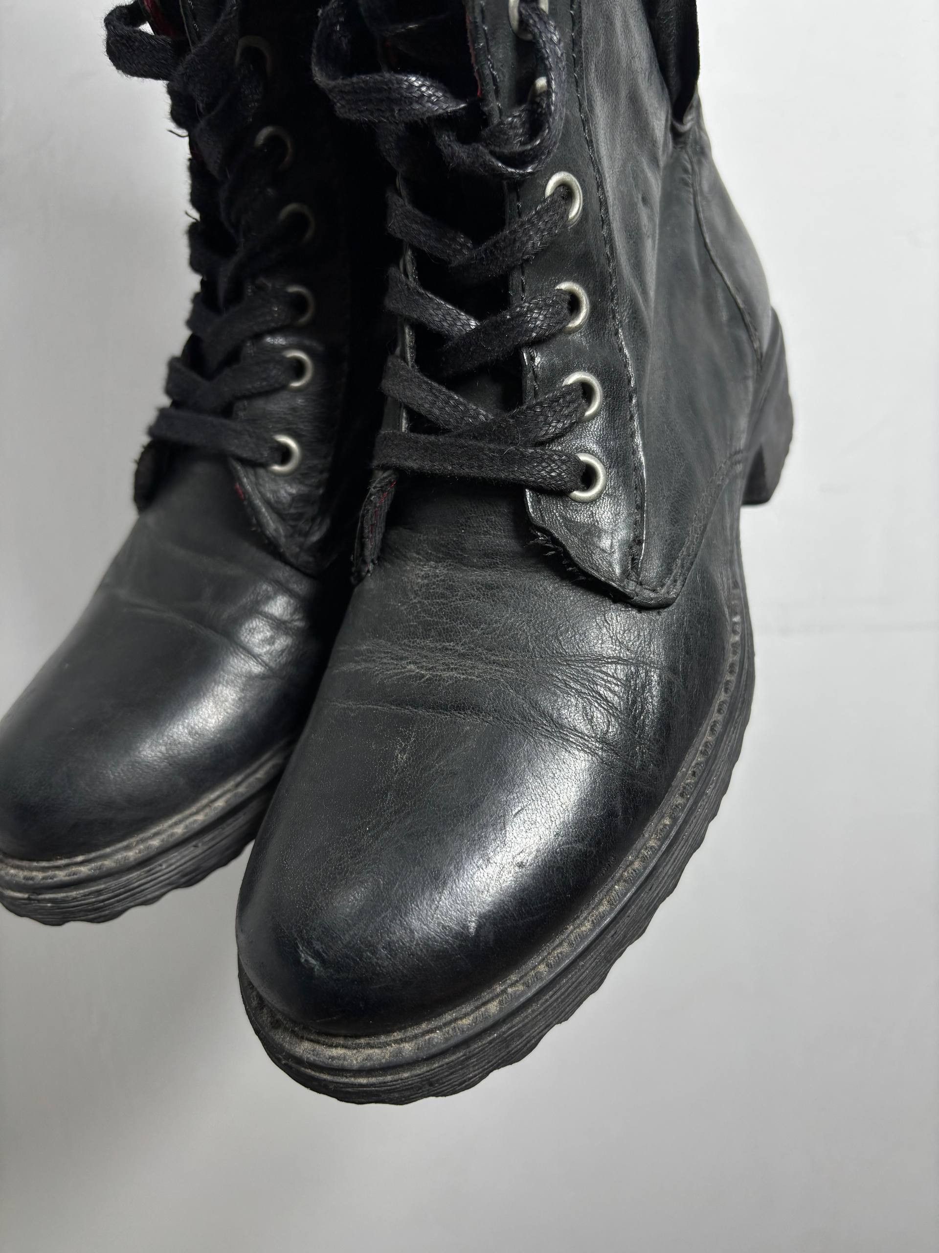 Buffalo London Buffalo Avant Garde Biker Leather Boots VTG Rick Owens STYLE Size US 5.5 / EU 38 - 6 Thumbnail