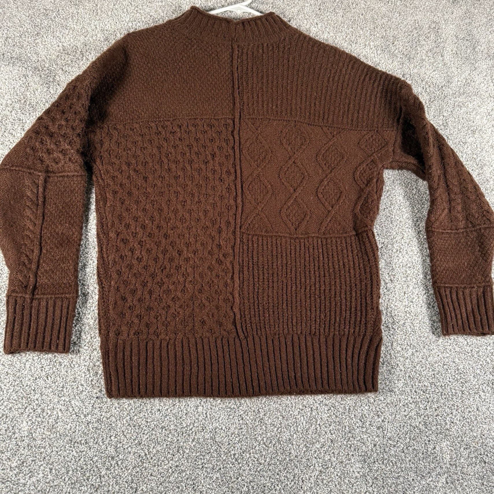 American Eagle Outfitters VINTAGE American Eagle Outfitters Sweater Womens Small Patchwork Chunky Knit Soft Comfy Mock Neck Bohemian Classic Hippie Shirt Womens Size S Brown Size S / US 4 / IT 40 - 2 Thumbnail