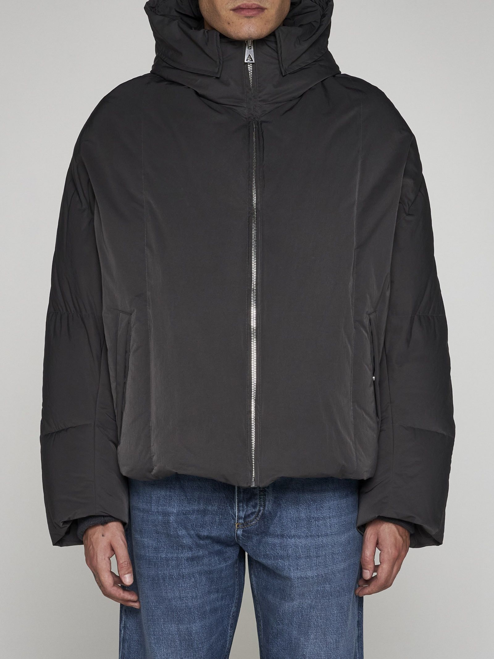 Bottega Veneta o1n1vont1224 Tech Nylon Puffer Jacket in Graphite Size US XL / EU 56 / 4 - 3 Thumbnail