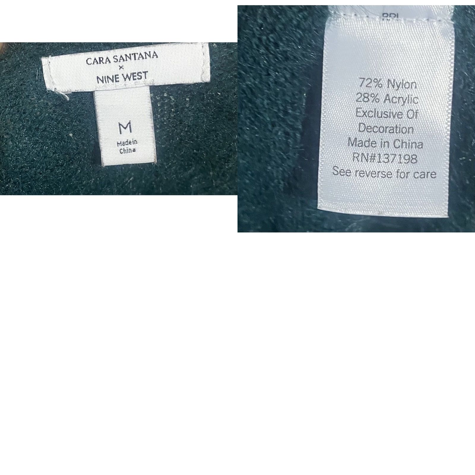 Nine West Cara Santana Nine West Emerald Green Sequin Sweater Fuzzy Soft Women’s Sz M - Pullover Long Sleeve Balloon Sleeve Size M / US 6-8 / IT 42-44 - 8 Thumbnail