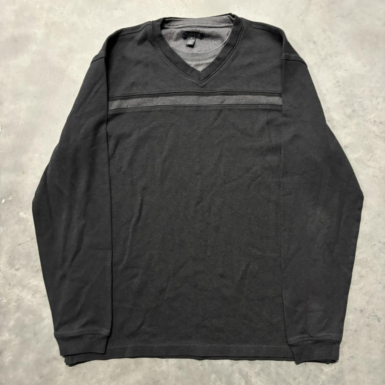 Japanese Brand × Vintage Crazy Vintage Y2K/2000s Grunge Black Striped Skater Essential Light Sweater! Size US M / EU 48-50 / 2 - 6 Thumbnail