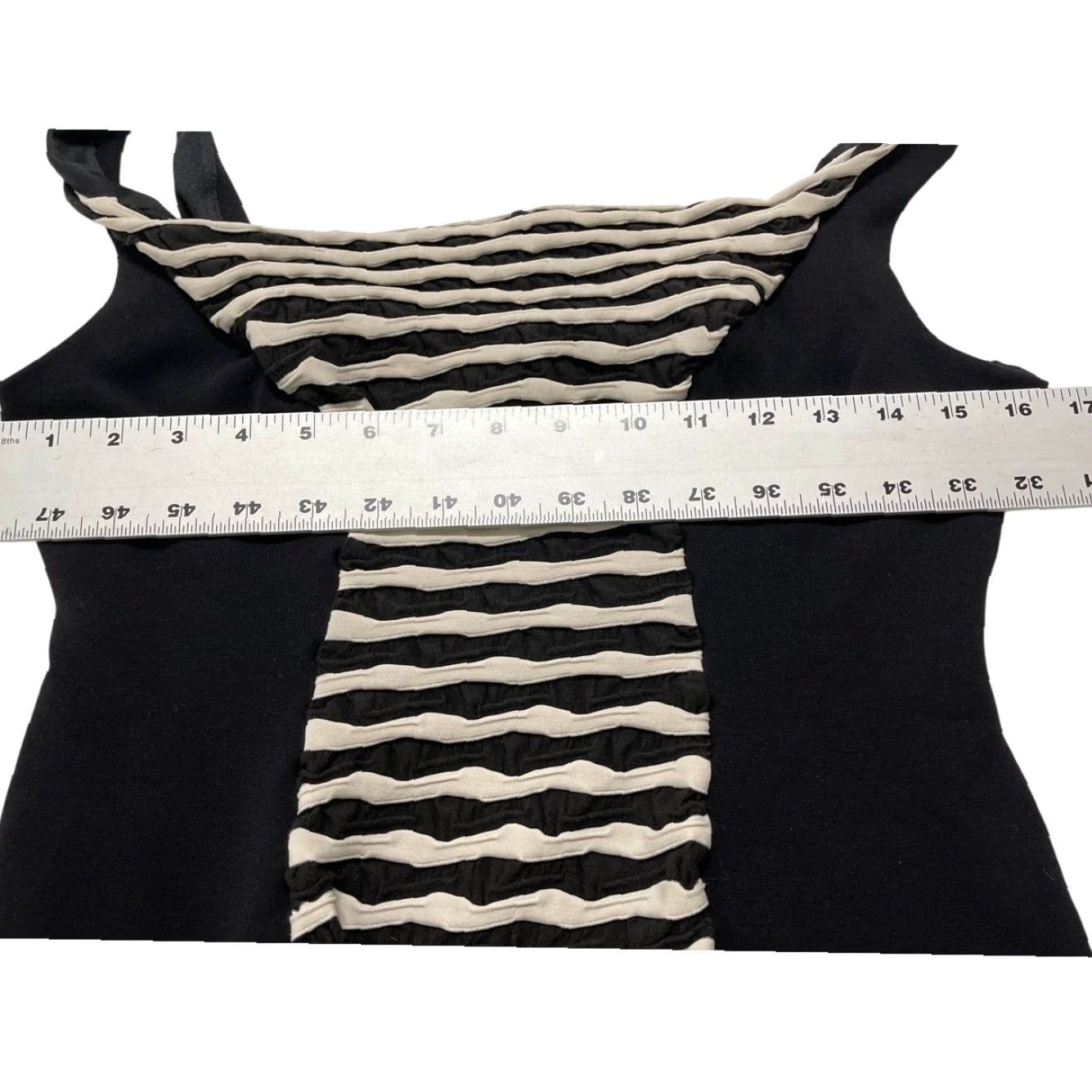 MAGGY LONDON Maggy London Dress 8 Black White Illusion Sleeveless Slimming Scoop Neck Party Mini 90s Y2K Women's Size M / US 6-8 / IT 42-44 - 6 Thumbnail