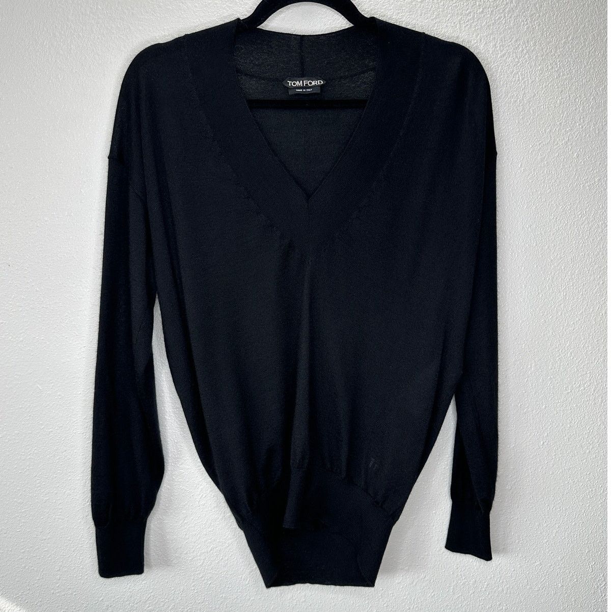 Tom Ford Tom Ford Black V-Neck Long Sleeve Cashmere Silk Sweater S Size S / US 4 / IT 40 - 3 Thumbnail
