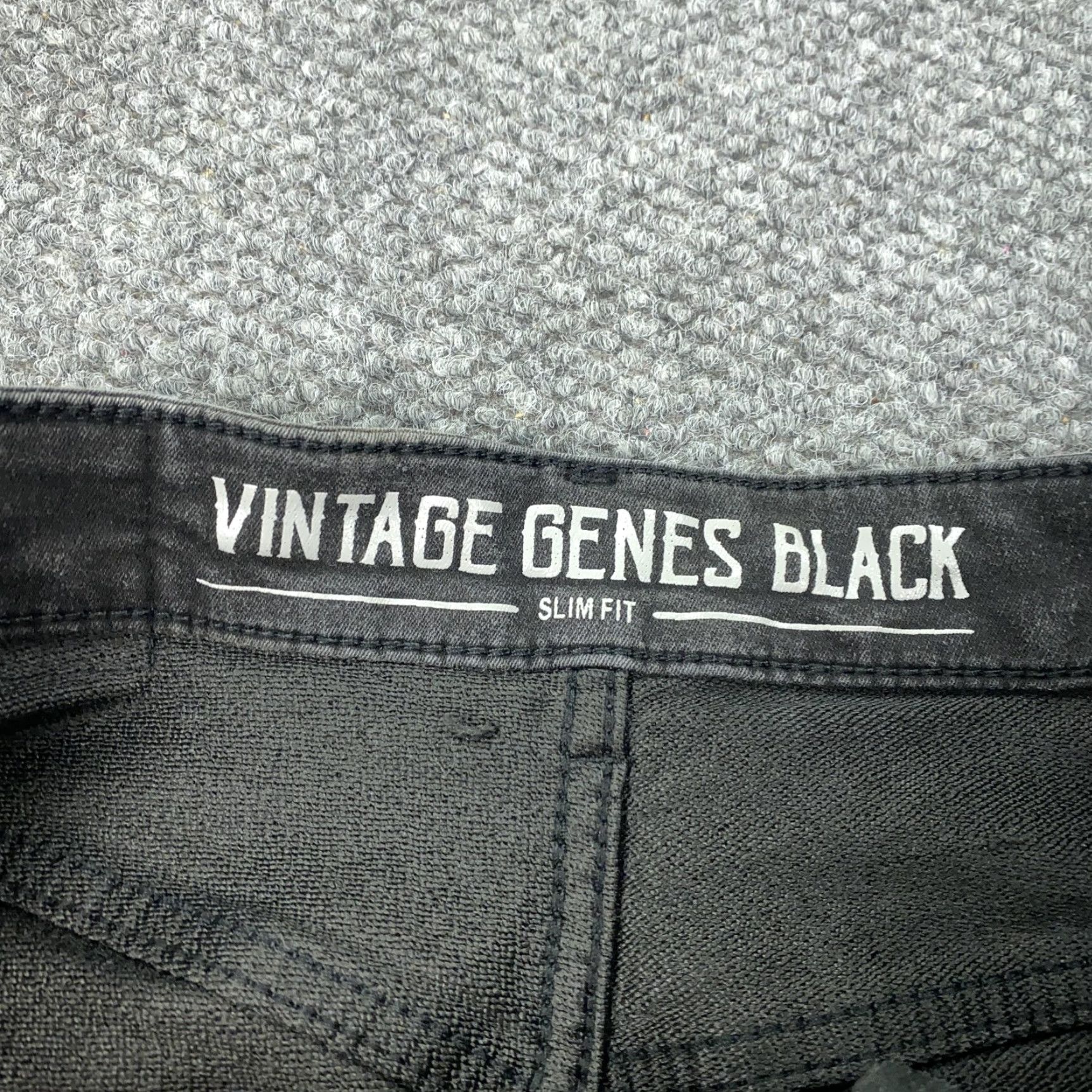 Denime VGB Vintage Genes Black Jeans Mens 30x27 Black Bleach Splatter Slim Fit Denim Size US 30 / EU 46 - 5 Thumbnail