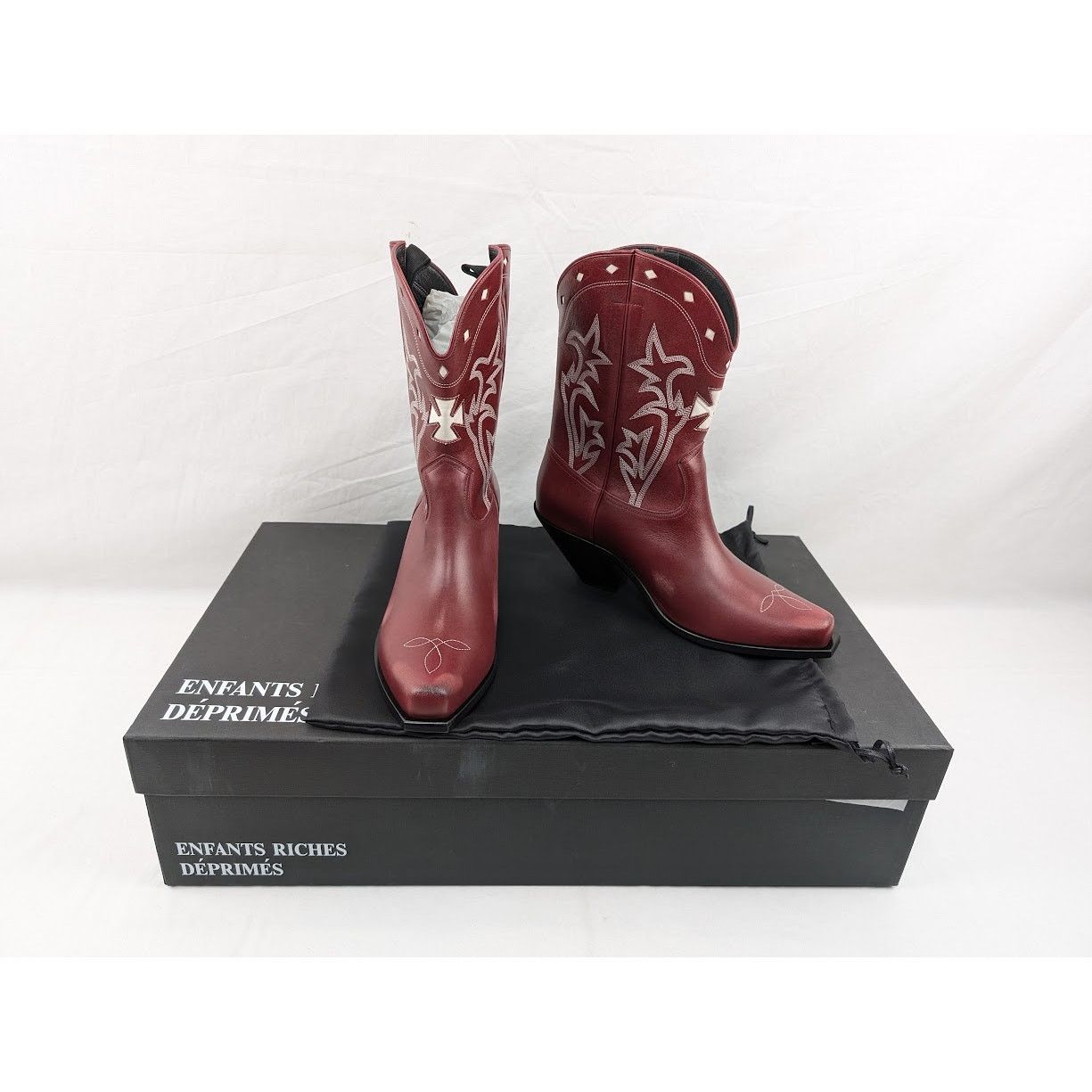 Enfants Riches Deprimes o1rshd1 Swiss Cowboy Boots Cow Glazed in Vintage Red/Cream Size US 11 / EU 44 - 19 Thumbnail