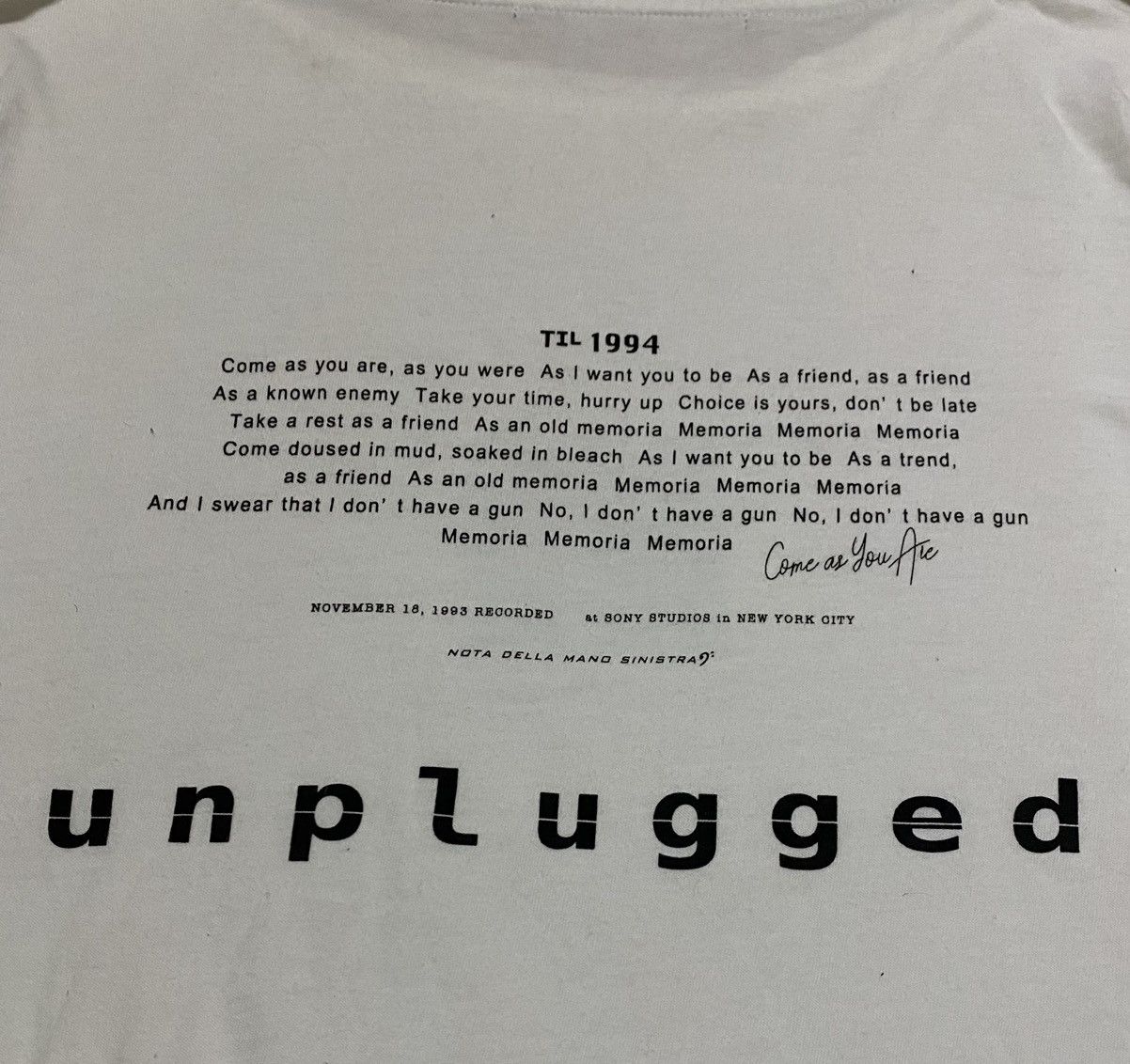 Japanese Brand Nota della mano sinistra Japan Unplugged 1993 cobain Size US M / EU 48-50 / 2 - 2 Thumbnail