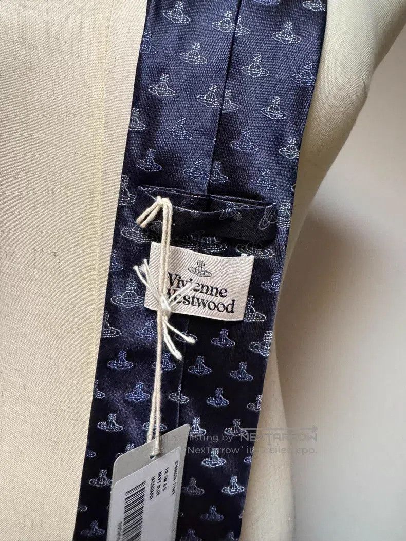 Vivienne Westwood Vivienne Westwood Navy blue silk tie with satin finish Size ONE SIZE - 3 Thumbnail