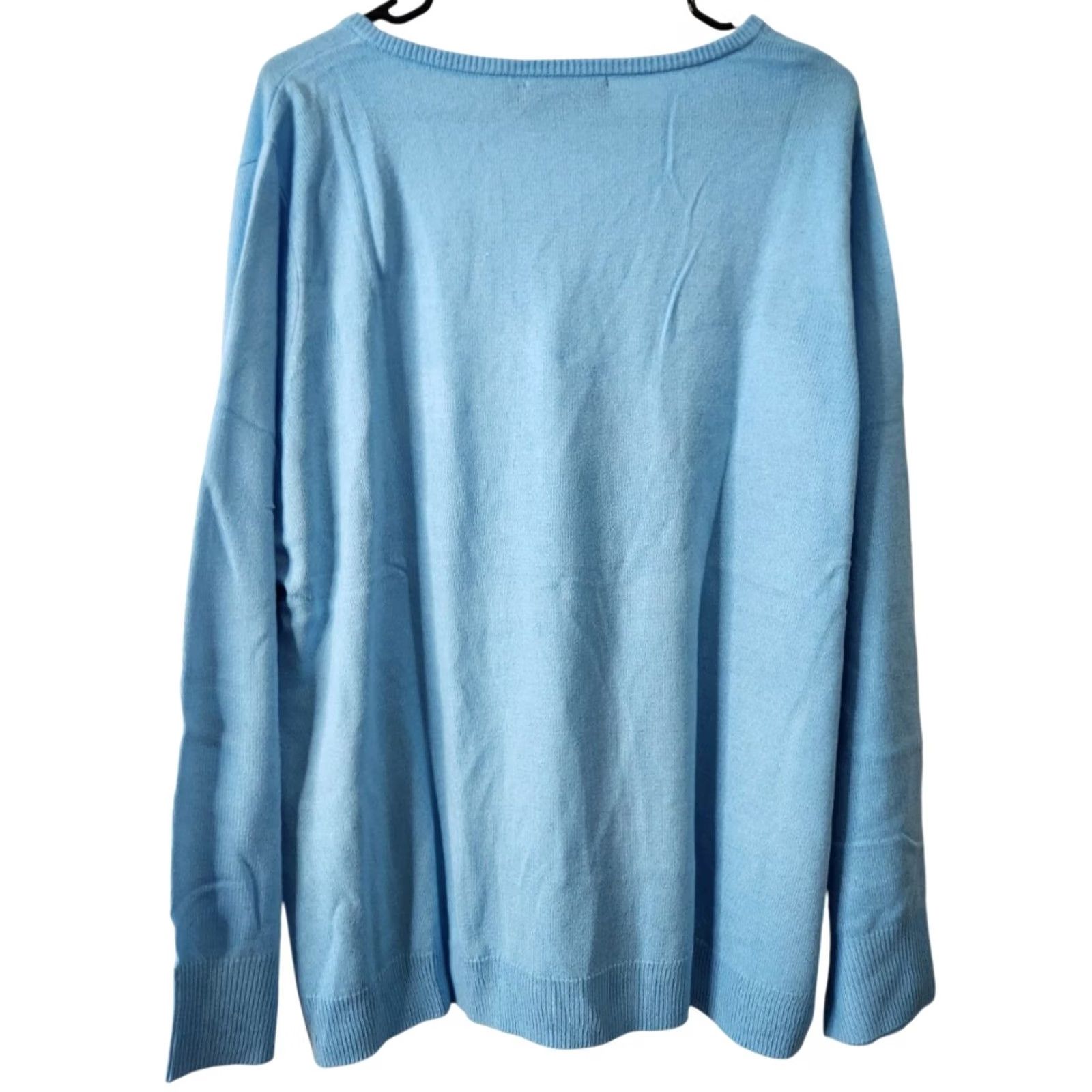 Vintage NY&Co Womens 3X Sweater V-Neck Pullover Acrylic Blue Shirt (Pullover) Size XXL / US 16-18 / IT 52-54 - 2 Thumbnail