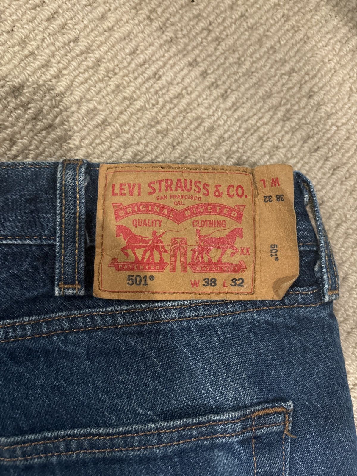 Levi's Vintage Clothing × Vintage 501 levi denim blue Size US 38 / EU 54 - 2 Thumbnail