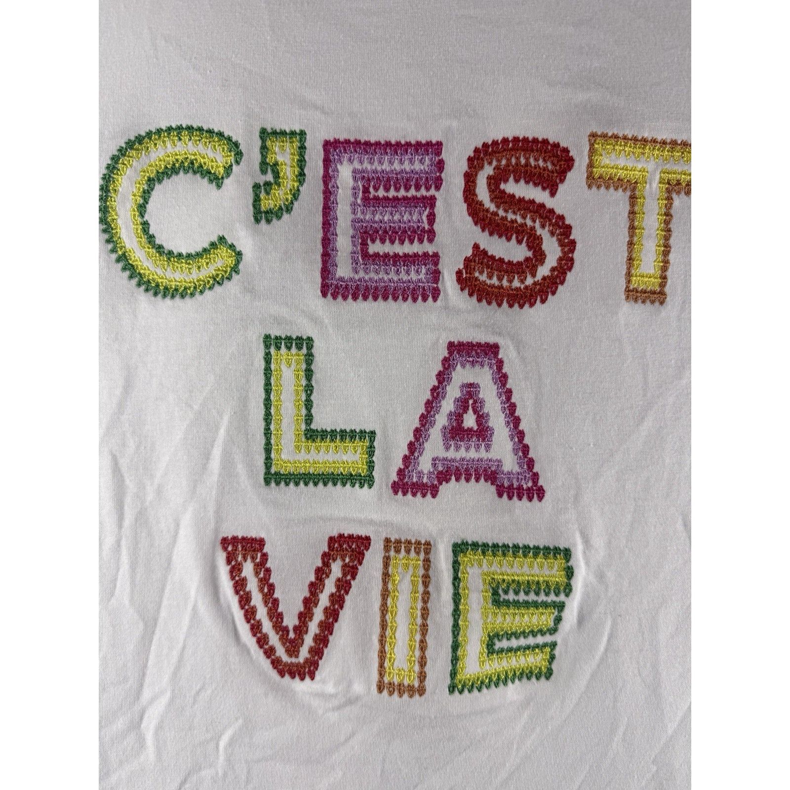 Karl Lagerfeld Karl Lagerfeld Paris C'est La Vie Embroidered Shirt White L Size L / US 10 / IT 46 - 2 Thumbnail