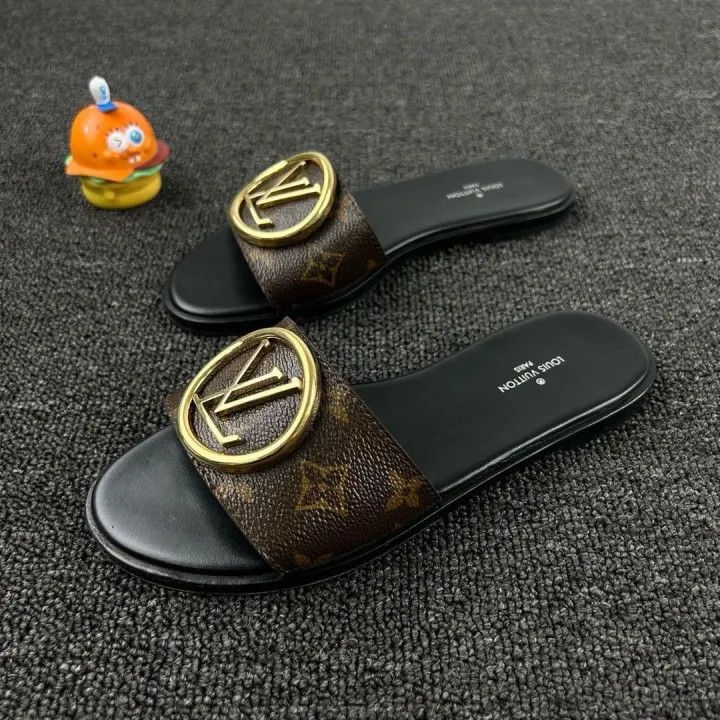 Louis Vuitton Louis Vuitton Lock It Brown Slide Sandals 0079 Size US 6 / IT 36 - 1 Thumbnail